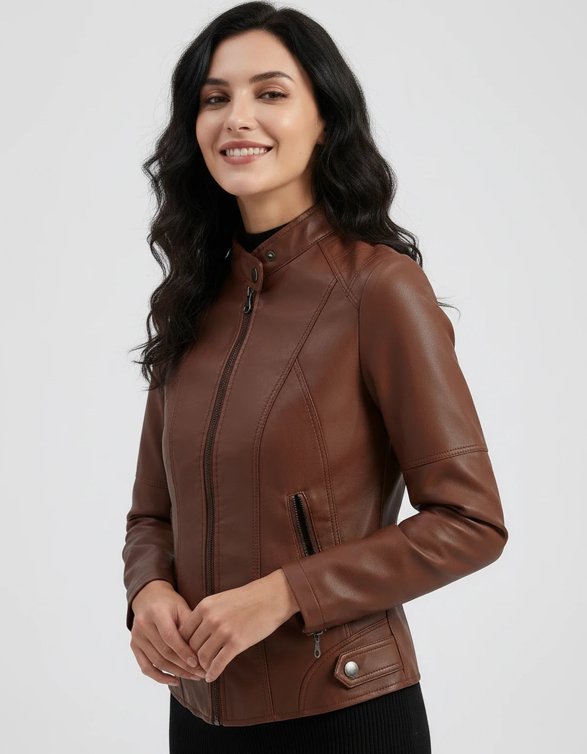 Marcelline Coat — Coffee | SKU: SD-83774-coffee-XS,SD-83774-coffee-S,SD-83774-coffee-M,SD-83774-coffee-L,SD-83774-coffee-XL,SD-83774-coffee-2XL