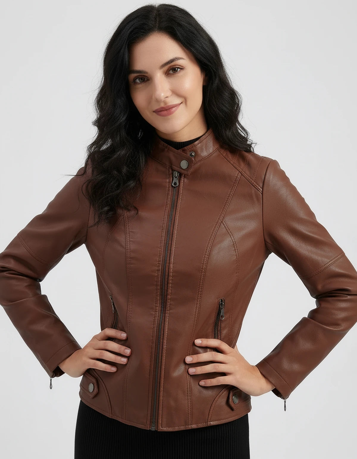 Marcelline Coat — Coffee | SKU: SD-83774-coffee-XS,SD-83774-coffee-S,SD-83774-coffee-M,SD-83774-coffee-L,SD-83774-coffee-XL,SD-83774-coffee-2XL