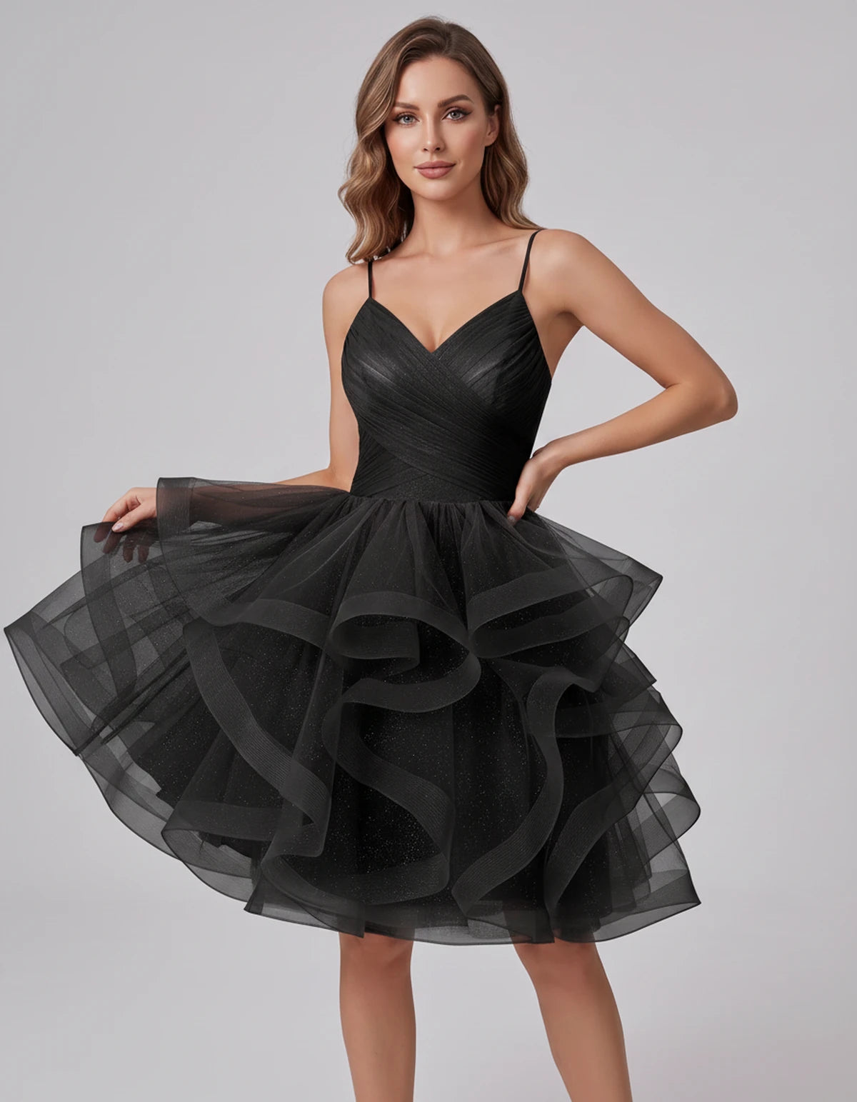 Mariposa Mini Dress — Black | SKU: SD-76342-black-2,SD-76342-black-4,SD-76342-black-6,SD-76342-black-8,SD-76342-black-10,SD-76342-black-12,SD-76342-black-14,SD-76342-black-14W,SD-76342-black-16,SD-76342-black-16W,SD-76342-black-18W,SD-76342-black-20W