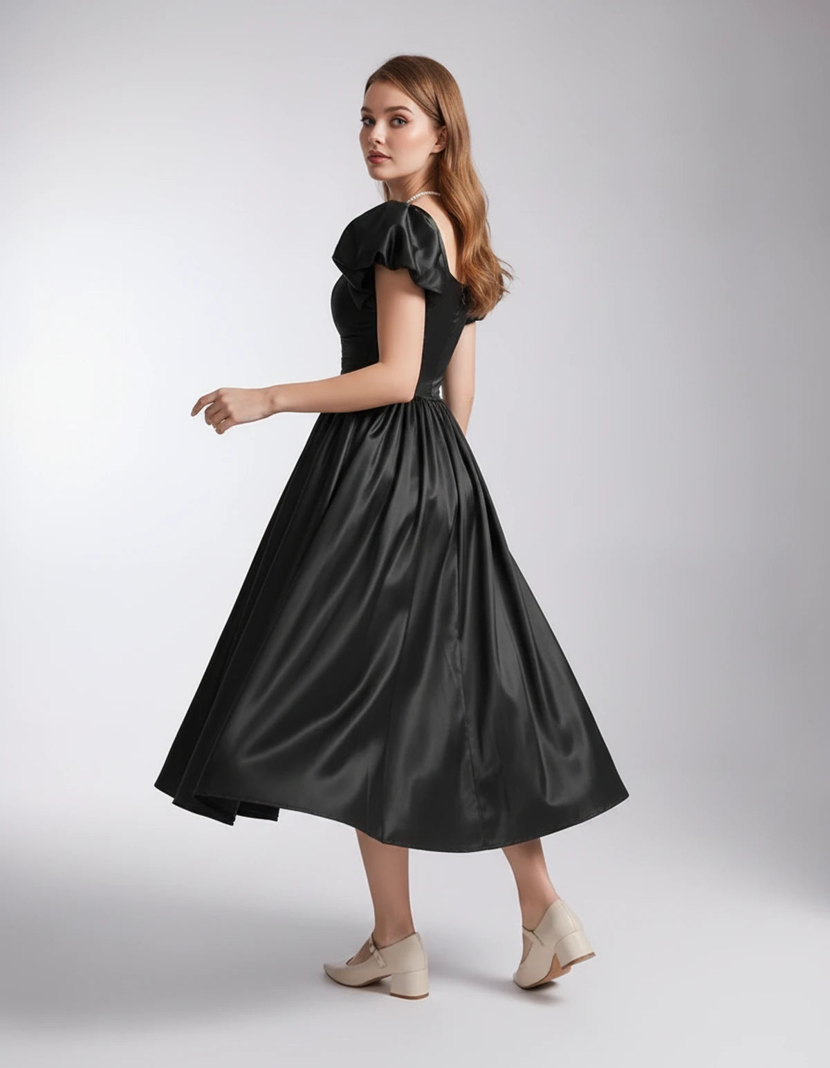 Marisol Midi Dresses — Black | SKU: SD-80159-black-2,SD-80159-black-4,SD-80159-black-6,SD-80159-black-8,SD-80159-black-10,SD-80159-black-12,SD-80159-black-14,SD-80159-black-16,SD-80159-black-16W,SD-80159-black-18W,SD-80159-black-20W,SD-80159-black-22W