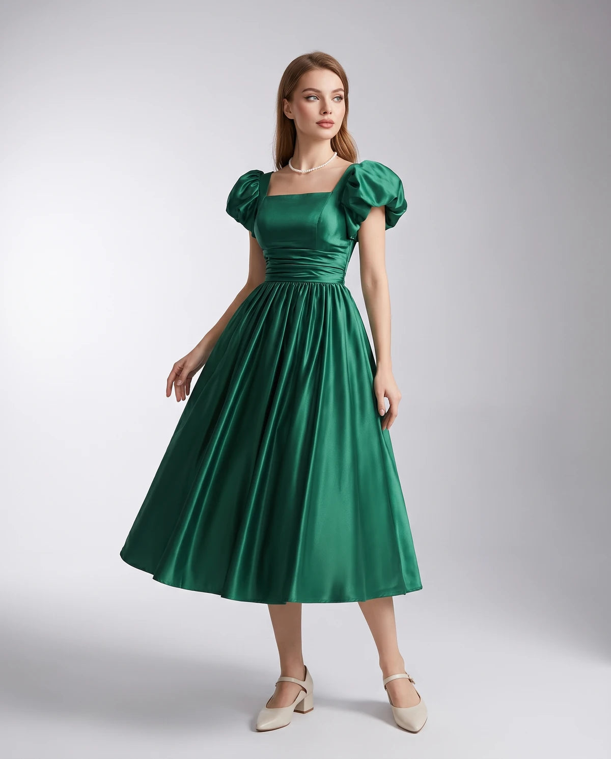 Marisol Midi Dresses — Emerald Green