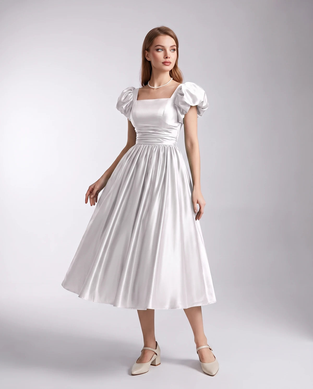 Marisol Midi Dresses — Ivory