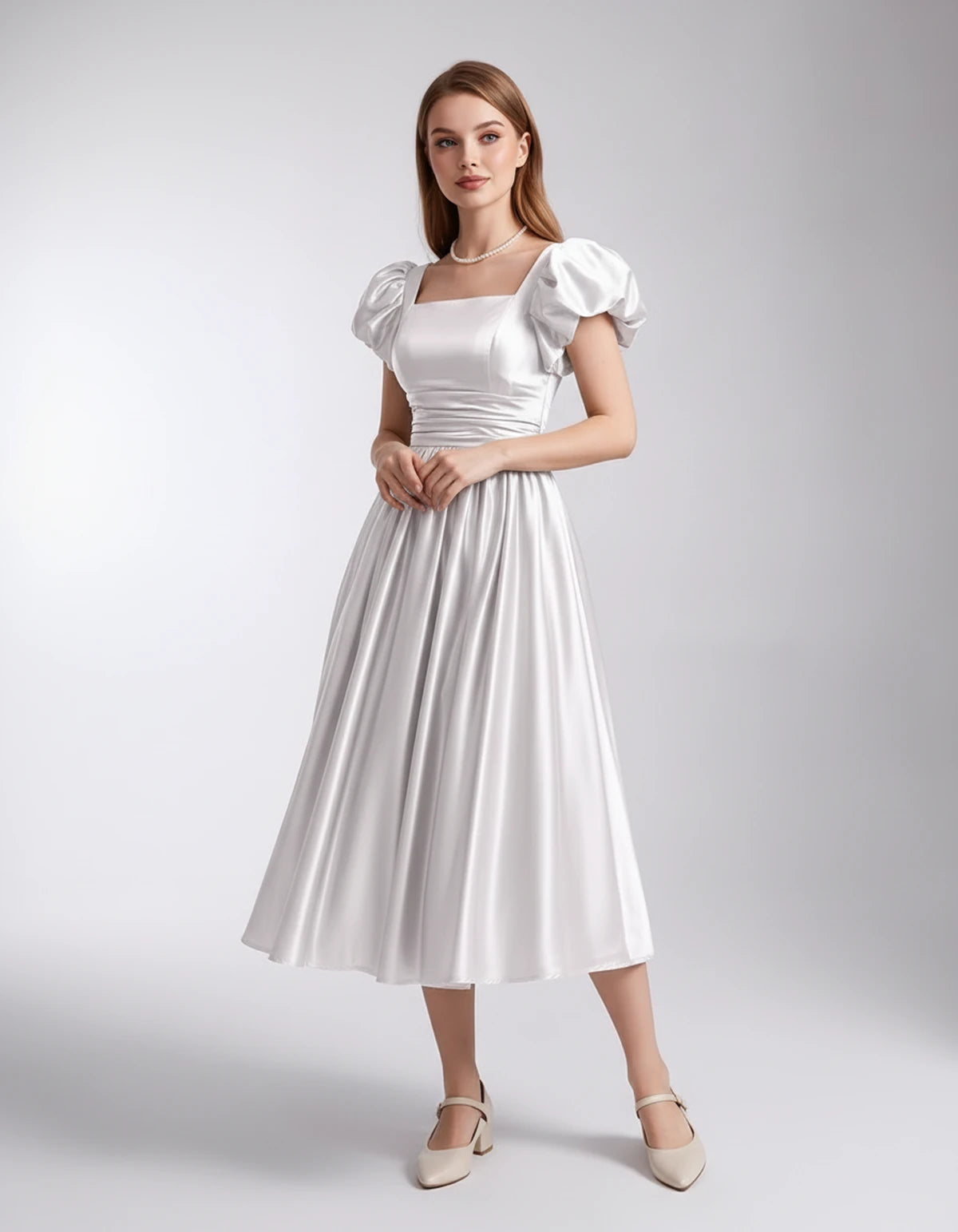 Marisol Midi Dresses — Ivory | SKU: SD-80159-ivory-2,SD-80159-ivory-4,SD-80159-ivory-6,SD-80159-ivory-8,SD-80159-ivory-10,SD-80159-ivory-12,SD-80159-ivory-14,SD-80159-ivory-16,SD-80159-ivory-16W,SD-80159-ivory-18W,SD-80159-ivory-20W,SD-80159-ivory-22W