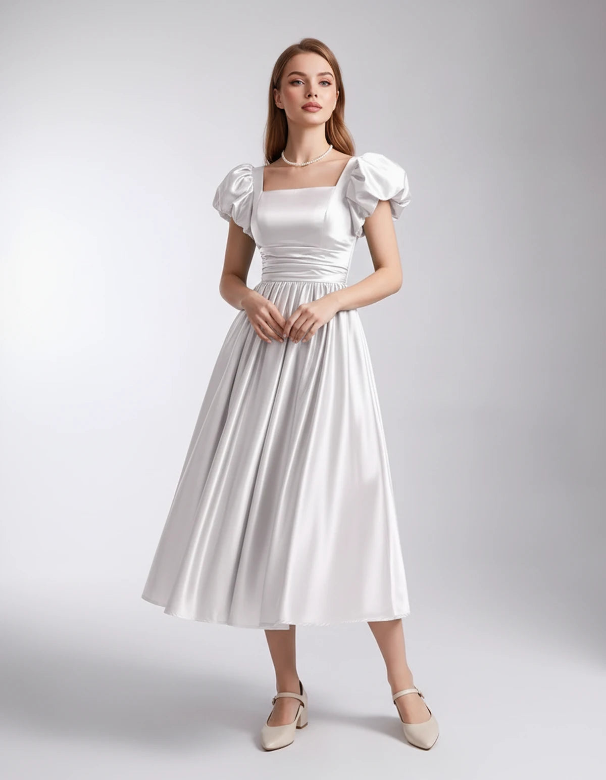 Marisol Midi Dresses — Ivory | SKU: SD-80159-ivory-2,SD-80159-ivory-4,SD-80159-ivory-6,SD-80159-ivory-8,SD-80159-ivory-10,SD-80159-ivory-12,SD-80159-ivory-14,SD-80159-ivory-16,SD-80159-ivory-16W,SD-80159-ivory-18W,SD-80159-ivory-20W,SD-80159-ivory-22W