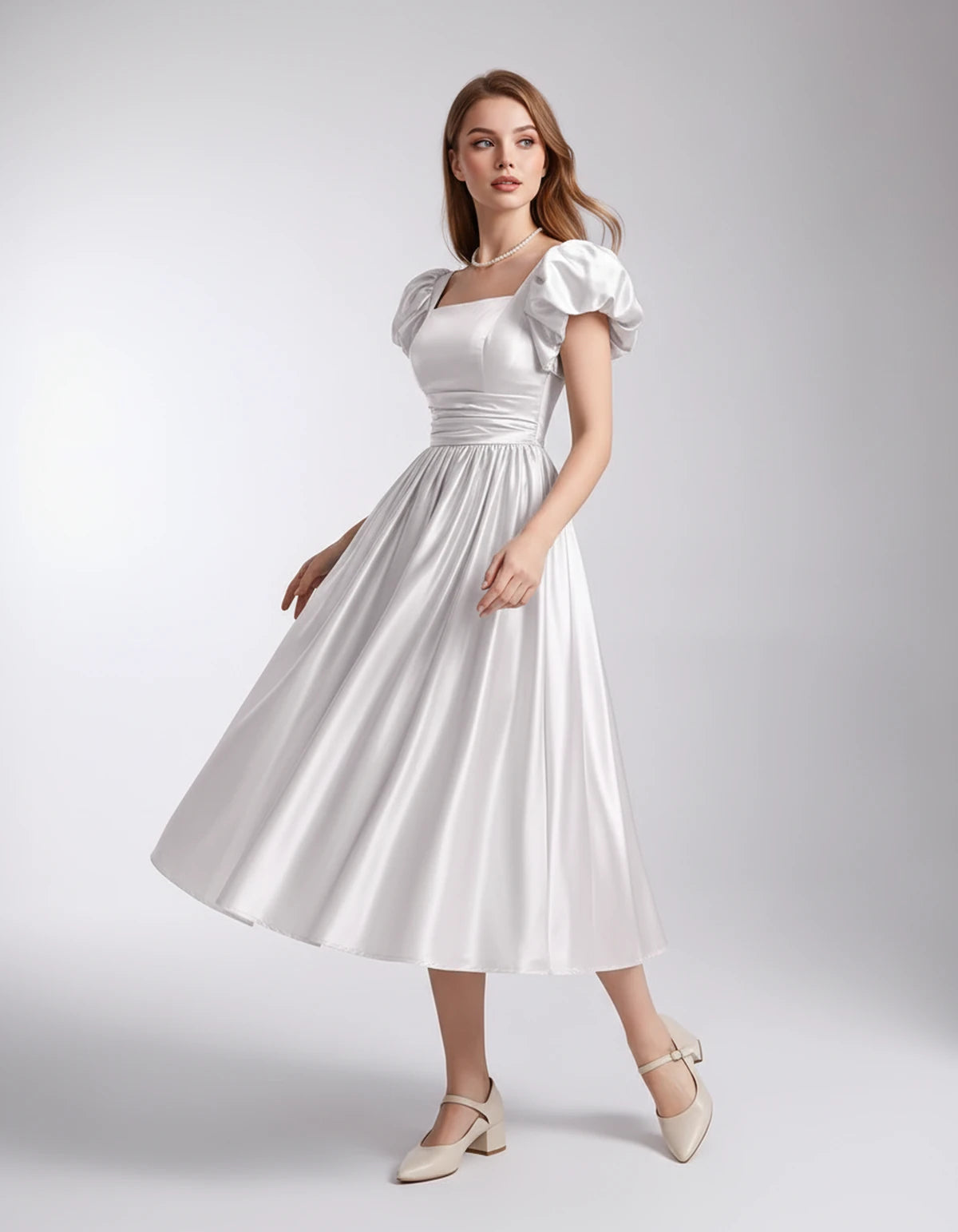 Marisol Midi Dresses — Ivory | SKU: SD-80159-ivory-2,SD-80159-ivory-4,SD-80159-ivory-6,SD-80159-ivory-8,SD-80159-ivory-10,SD-80159-ivory-12,SD-80159-ivory-14,SD-80159-ivory-16,SD-80159-ivory-16W,SD-80159-ivory-18W,SD-80159-ivory-20W,SD-80159-ivory-22W