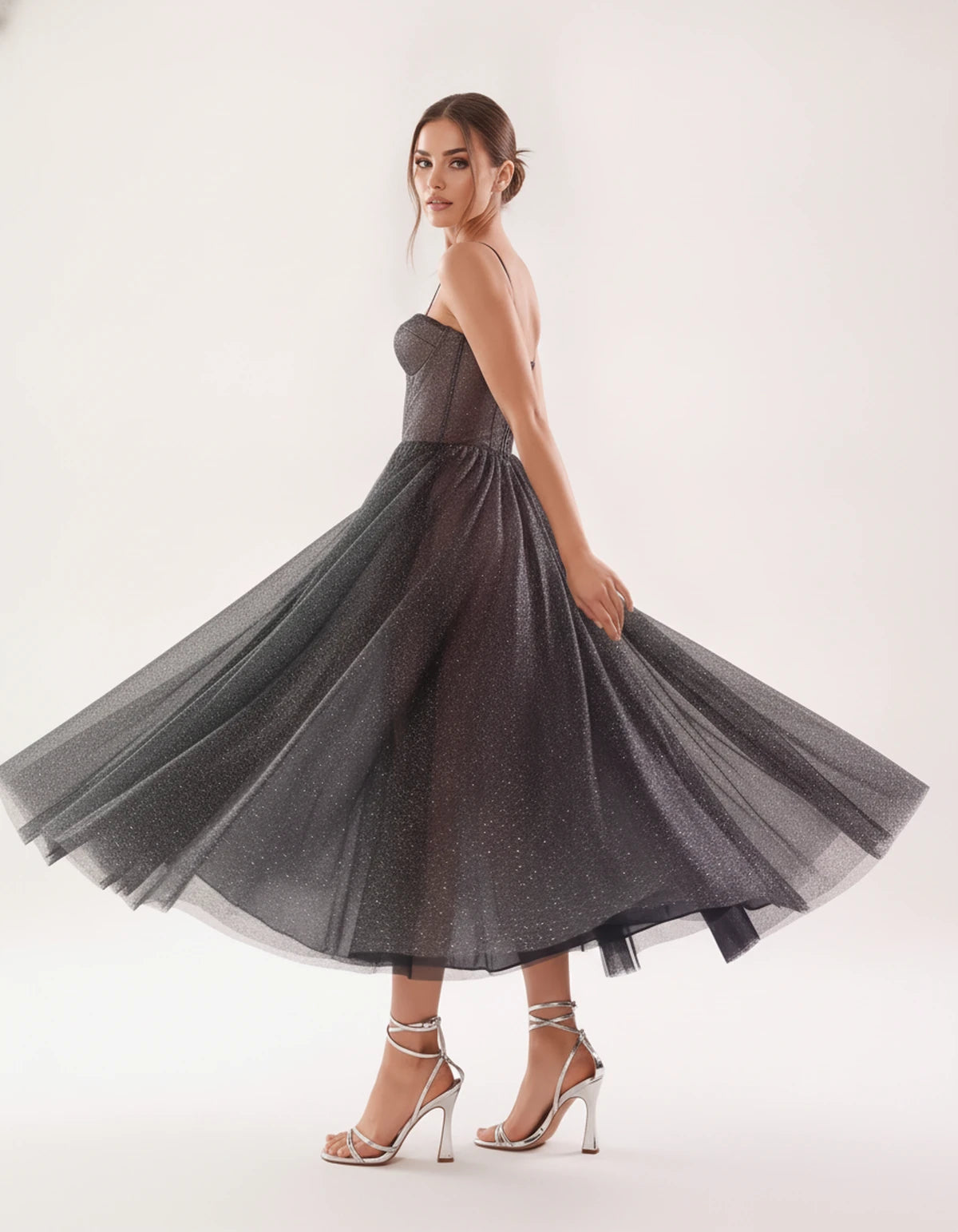 Marsanne Midi Dresses — Black | SKU: SD-90818-black-2,SD-90818-black-4,SD-90818-black-6,SD-90818-black-8,SD-90818-black-10,SD-90818-black-12,SD-90818-black-14,SD-90818-black-16,SD-90818-black-16W,SD-90818-black-18W,SD-90818-black-20W,SD-90818-black-22W