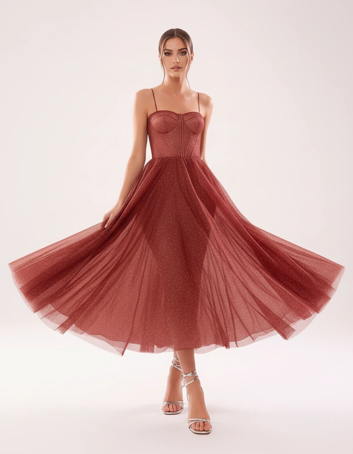 Marsanne Midi Dresses — Red | SKU: SD-90818-red-2,SD-90818-red-4,SD-90818-red-6,SD-90818-red-8,SD-90818-red-10,SD-90818-red-12,SD-90818-red-14,SD-90818-red-16,SD-90818-red-16W,SD-90818-red-18W,SD-90818-red-20W,SD-90818-red-22W