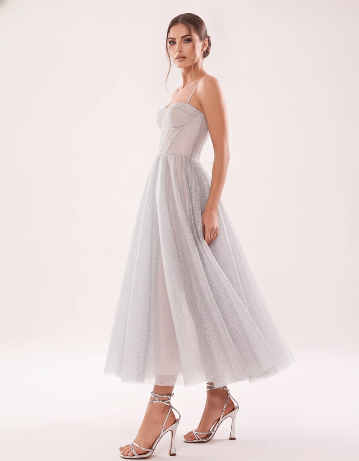 Marsanne Midi Dresses — White | SKU: SD-90818-white-2,SD-90818-white-4,SD-90818-white-6,SD-90818-white-8,SD-90818-white-10,SD-90818-white-12,SD-90818-white-14,SD-90818-white-16,SD-90818-white-16W,SD-90818-white-18W,SD-90818-white-20W,SD-90818-white-22W