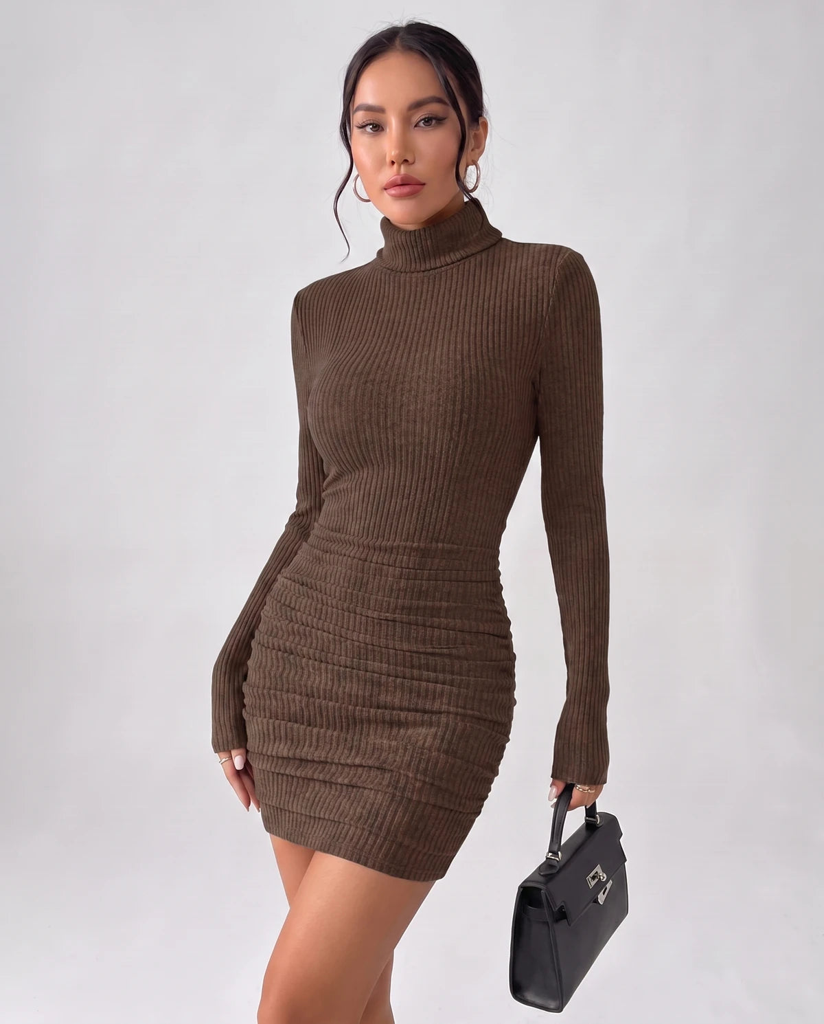 Marseille Mini Dress — Dark Brown