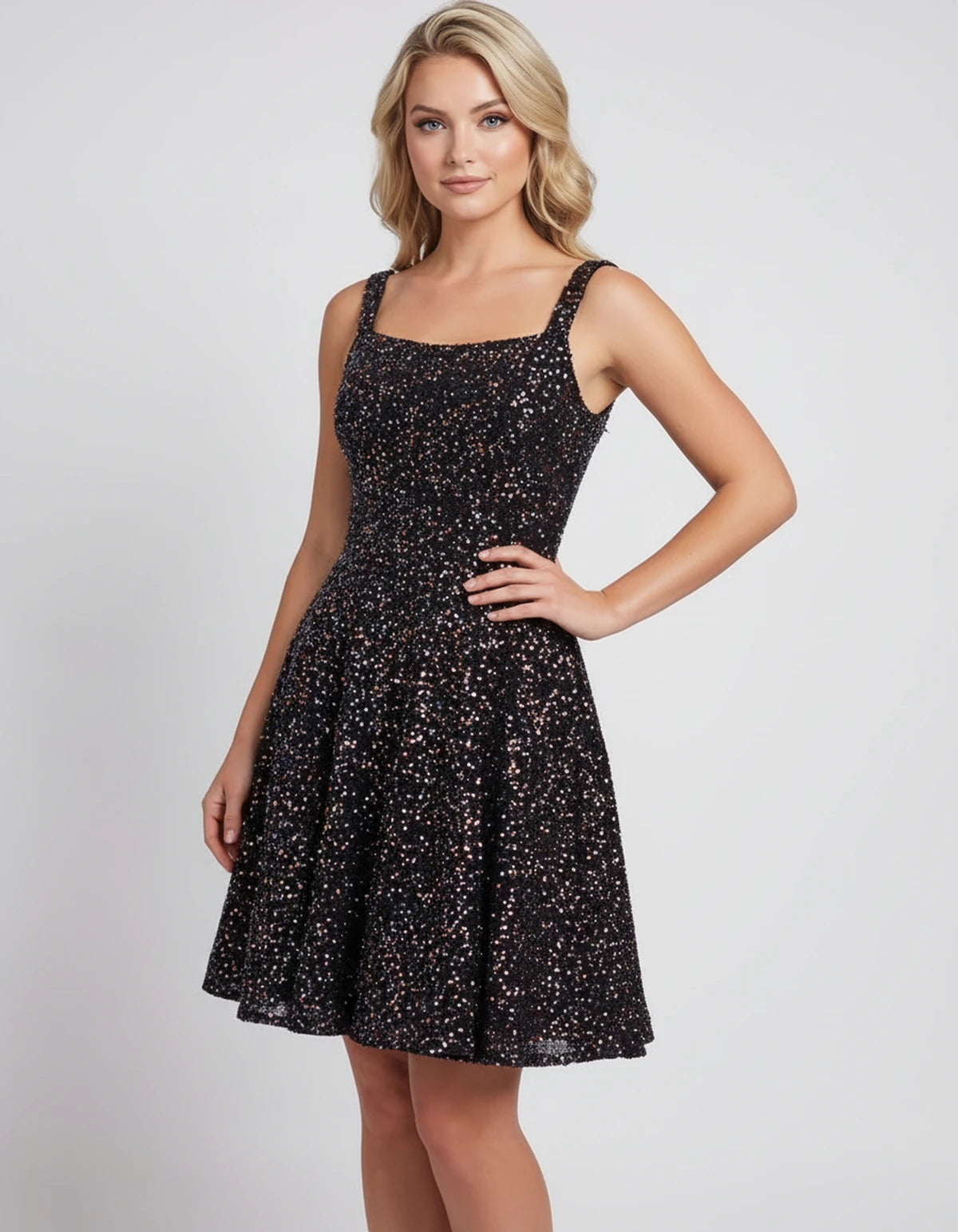 Mathilde Mini Dress — Ab Blue | SKU: SD-80928-abblue-2,SD-80928-abblue-4,SD-80928-abblue-6,SD-80928-abblue-8,SD-80928-abblue-10,SD-80928-abblue-12,SD-80928-abblue-14,SD-80928-abblue-16,SD-80928-abblue-16W,SD-80928-abblue-18W,SD-80928-abblue-20W,SD-80928-abblue-22W
