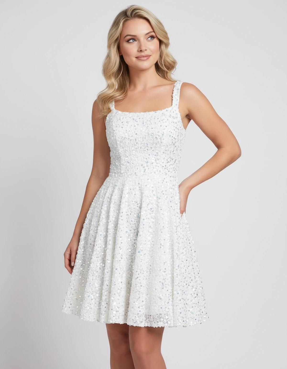 Mathilde Mini Dress — Colorful White | SKU: SD-80928-colorfulwhite-2,SD-80928-colorfulwhite-4,SD-80928-colorfulwhite-6,SD-80928-colorfulwhite-8,SD-80928-colorfulwhite-10,SD-80928-colorfulwhite-12,SD-80928-colorfulwhite-14,SD-80928-colorfulwhite-16,SD-80928-colorfulwhite-16W,SD-80928-colorfulwhite-18W,SD-80928-colorfulwhite-20W,SD-80928-colorfulwhite-22W
