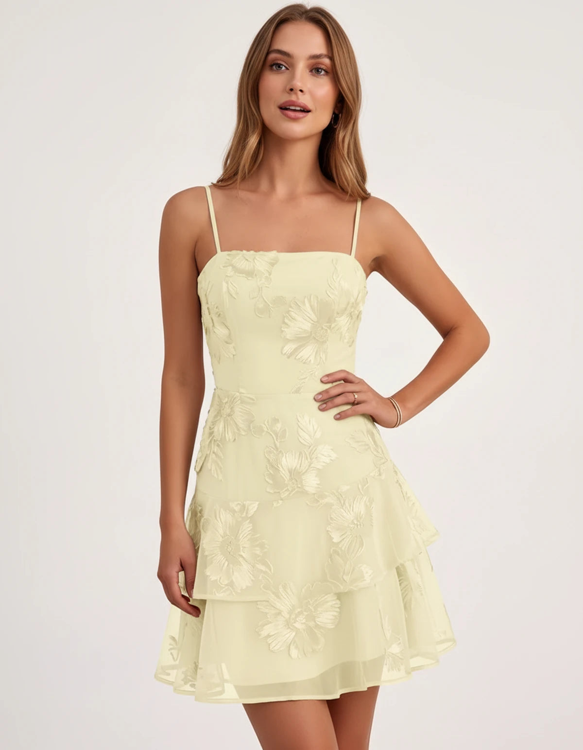 Maylis Mini Dress — Yellow | SKU: SD-90590-yellow-2,SD-90590-yellow-4,SD-90590-yellow-6,SD-90590-yellow-8,SD-90590-yellow-10,SD-90590-yellow-12,SD-90590-yellow-14,SD-90590-yellow-16,SD-90590-yellow-16W,SD-90590-yellow-18,SD-90590-yellow-18W,SD-90590-yellow-20W