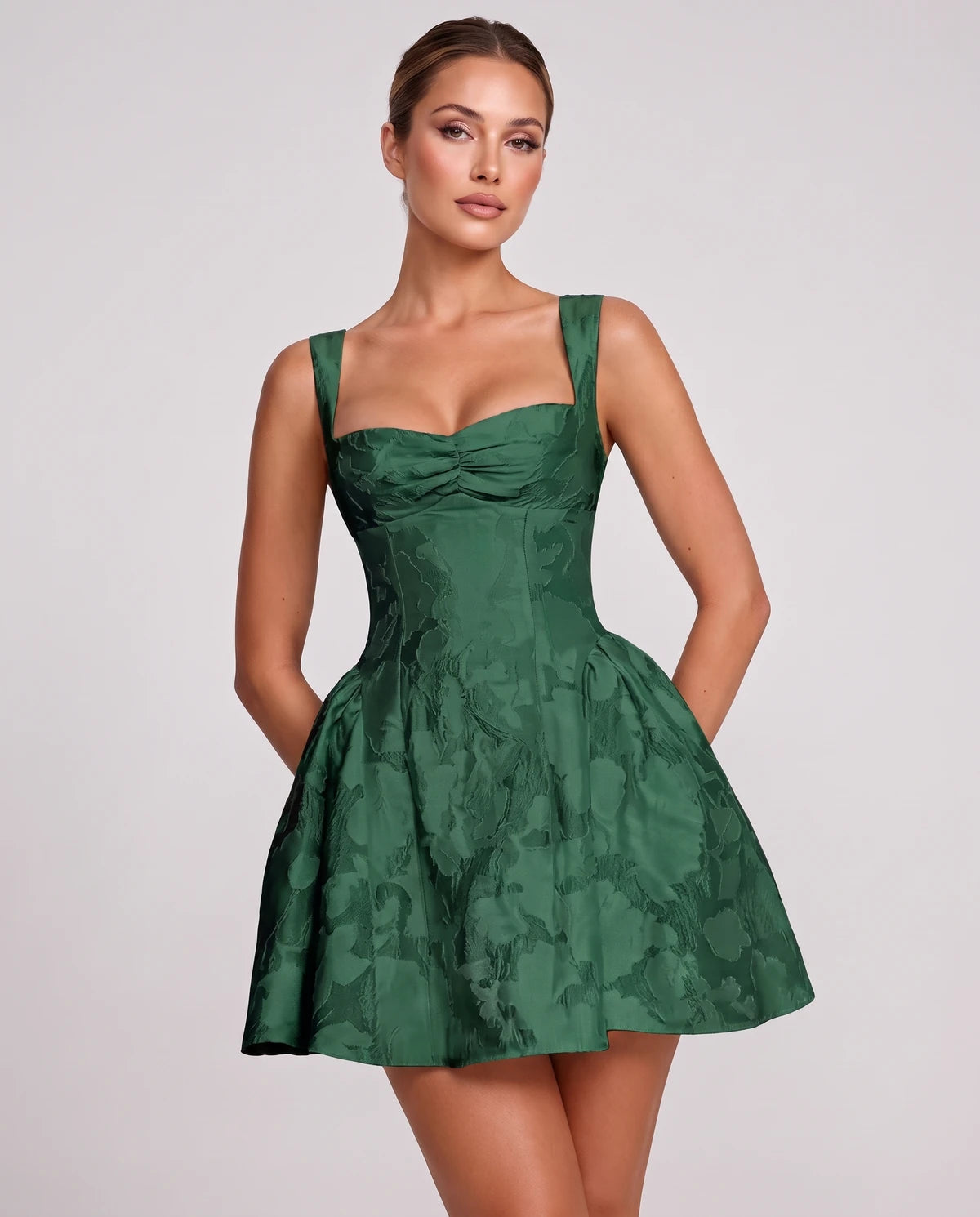Melantha Mini Dress — Emerald Green