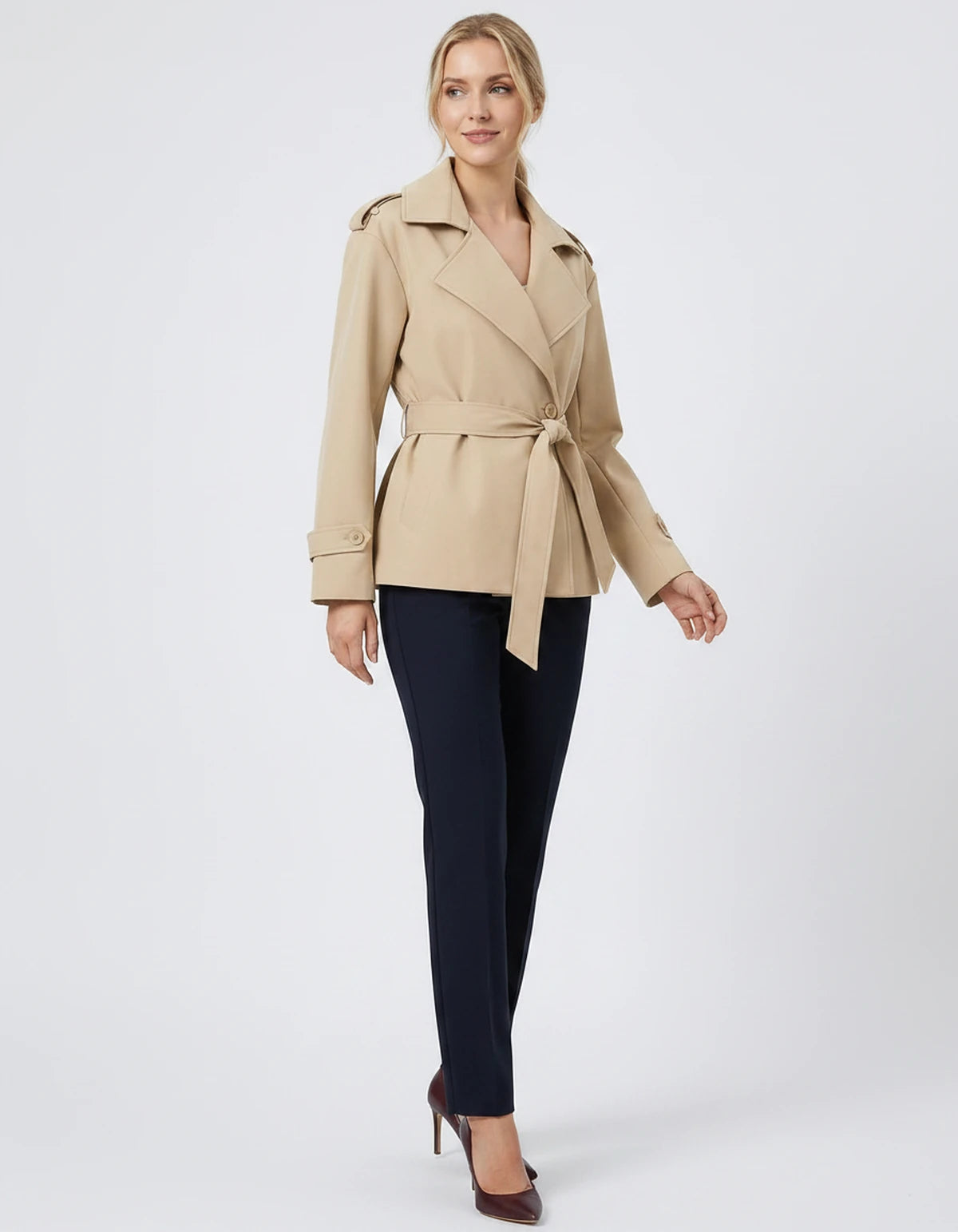 Melisande Coat — Short Apricot | SKU: SD-77883-shortapricot-XS,SD-77883-shortapricot-S,SD-77883-shortapricot-M,SD-77883-shortapricot-L,SD-77883-shortapricot-XL