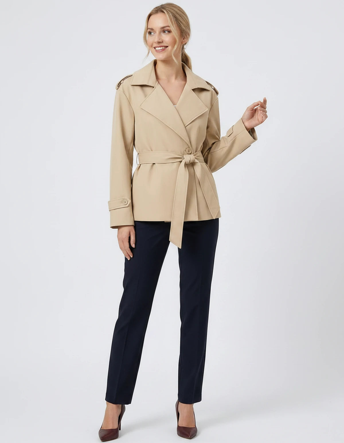 Melisande Coat — Short Apricot | SKU: SD-77883-shortapricot-XS,SD-77883-shortapricot-S,SD-77883-shortapricot-M,SD-77883-shortapricot-L,SD-77883-shortapricot-XL