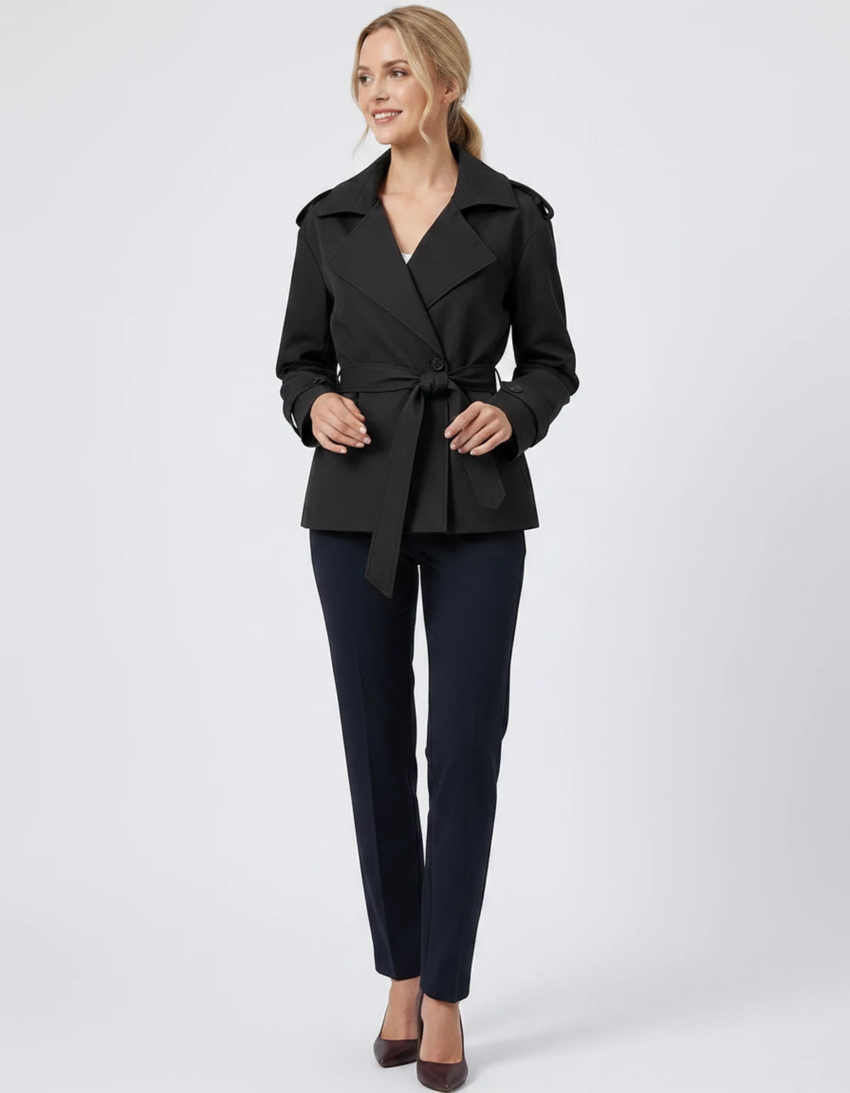 Melisande Coat — Short Black | SKU: SD-77883-shortblack-XS,SD-77883-shortblack-S,SD-77883-shortblack-M,SD-77883-shortblack-L,SD-77883-shortblack-XL