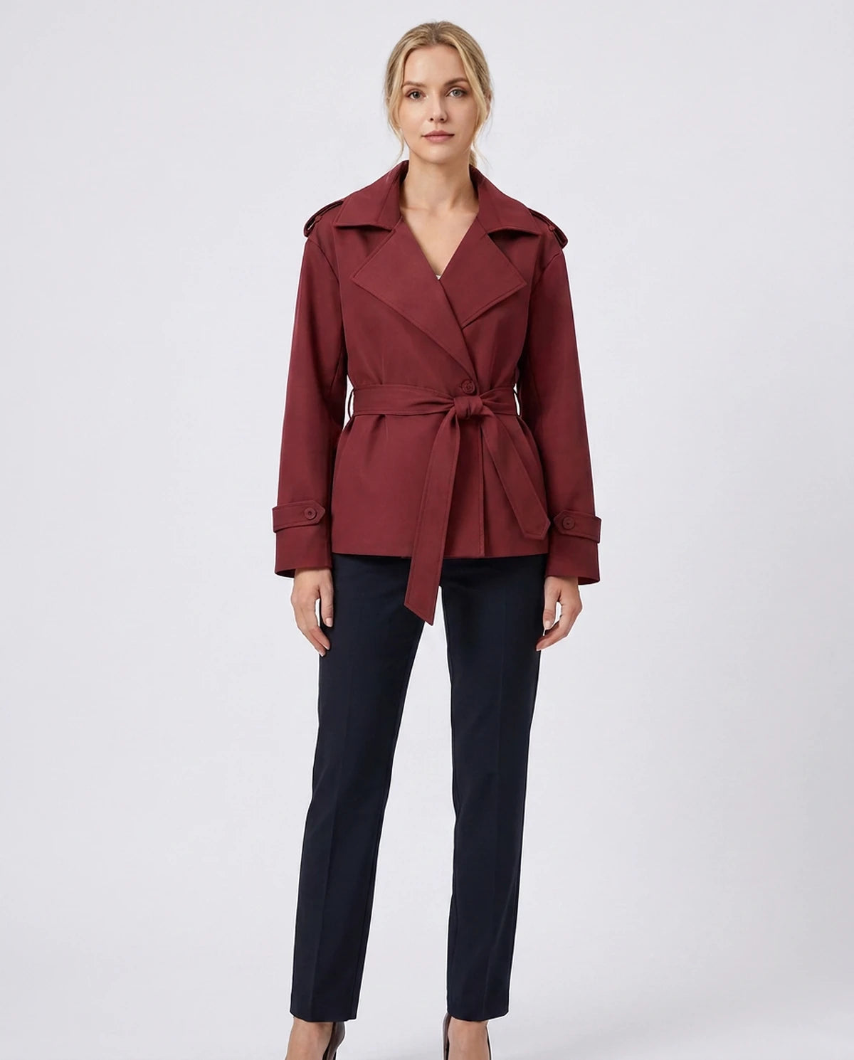 Melisande Coat — Short Burgundy