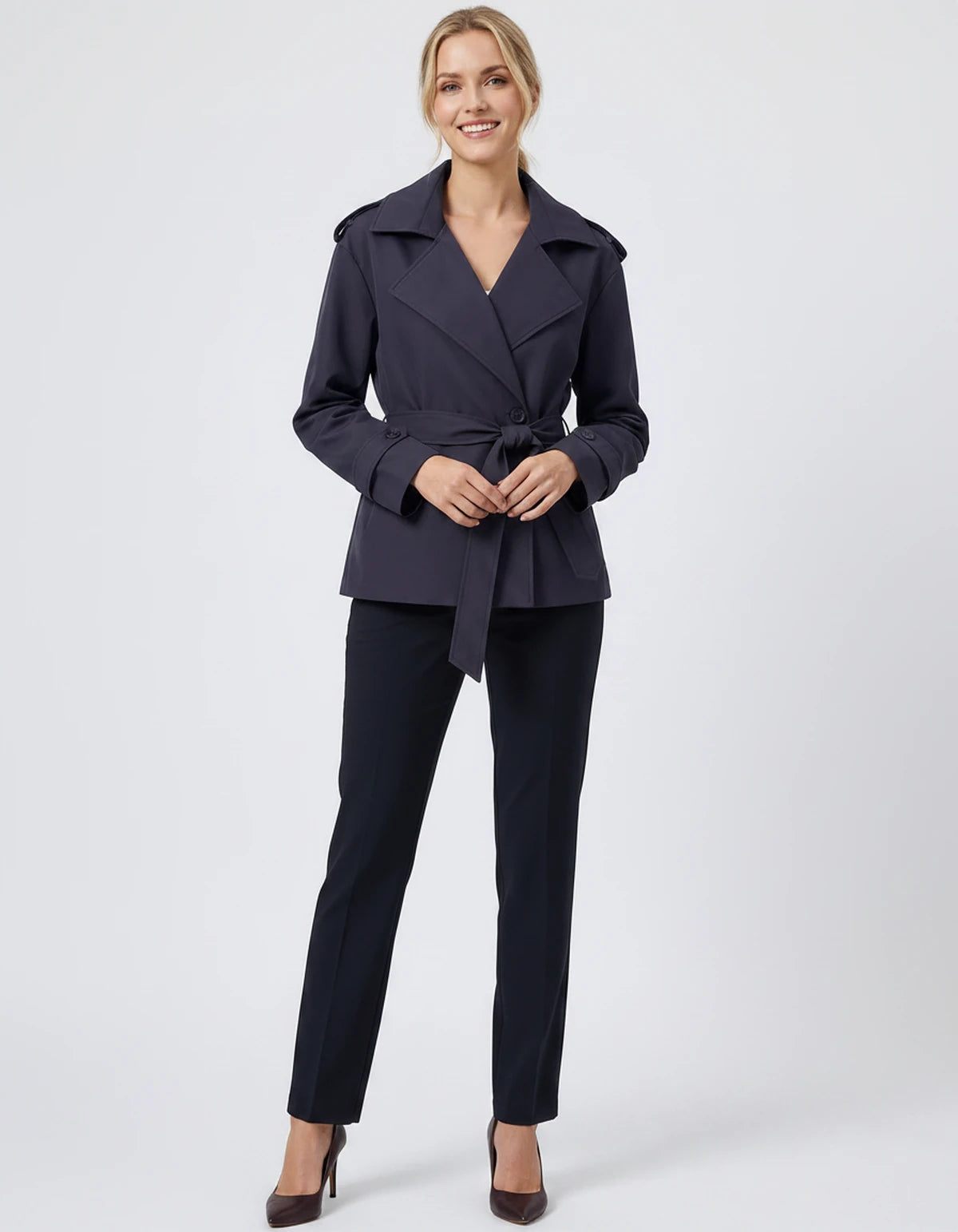 Melisande Coat — Short Navy Blue | SKU: SD-77883-shortnavyblue-XS,SD-77883-shortnavyblue-S,SD-77883-shortnavyblue-M,SD-77883-shortnavyblue-L,SD-77883-shortnavyblue-XL