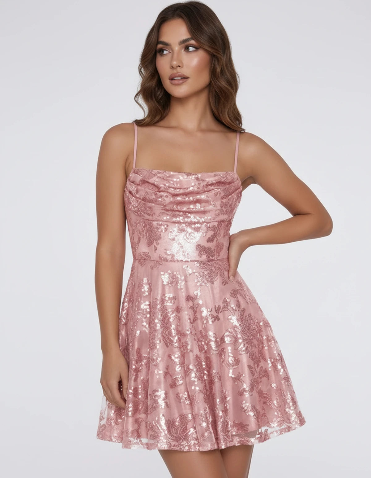 Melodie Mini Dress — Blush | SKU: SD-25567-blush-2,SD-25567-blush-4,SD-25567-blush-6,SD-25567-blush-8,SD-25567-blush-10,SD-25567-blush-12,SD-25567-blush-14,SD-25567-blush-16,SD-25567-blush-16W,SD-25567-blush-18W,SD-25567-blush-20W,SD-25567-blush-22W