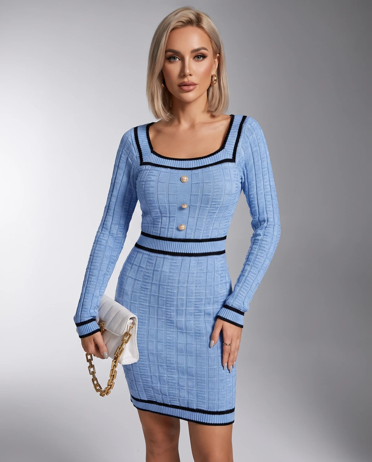 Meridian Mini Dress — Blue