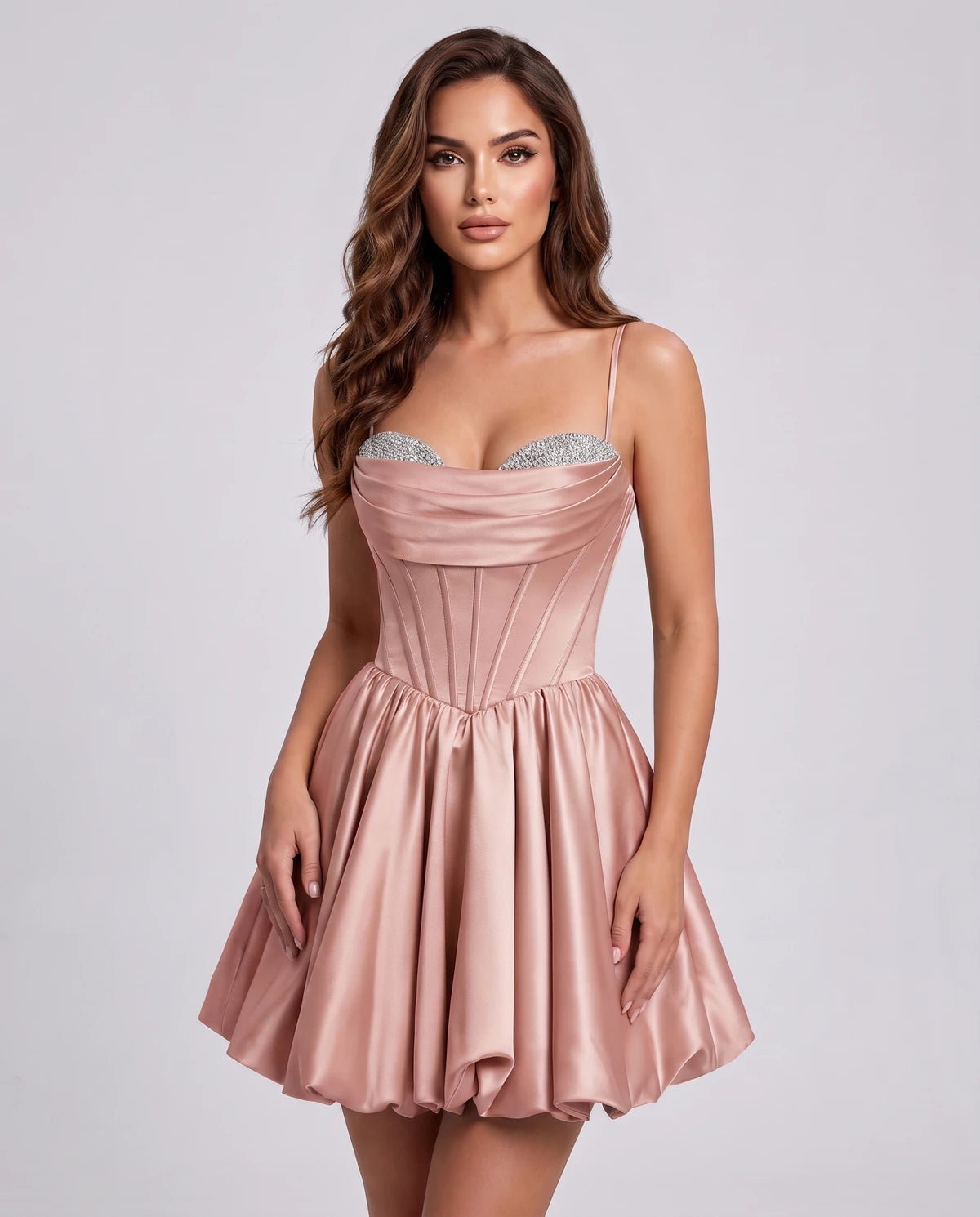 Messina Mini Dress — Dusty Rose