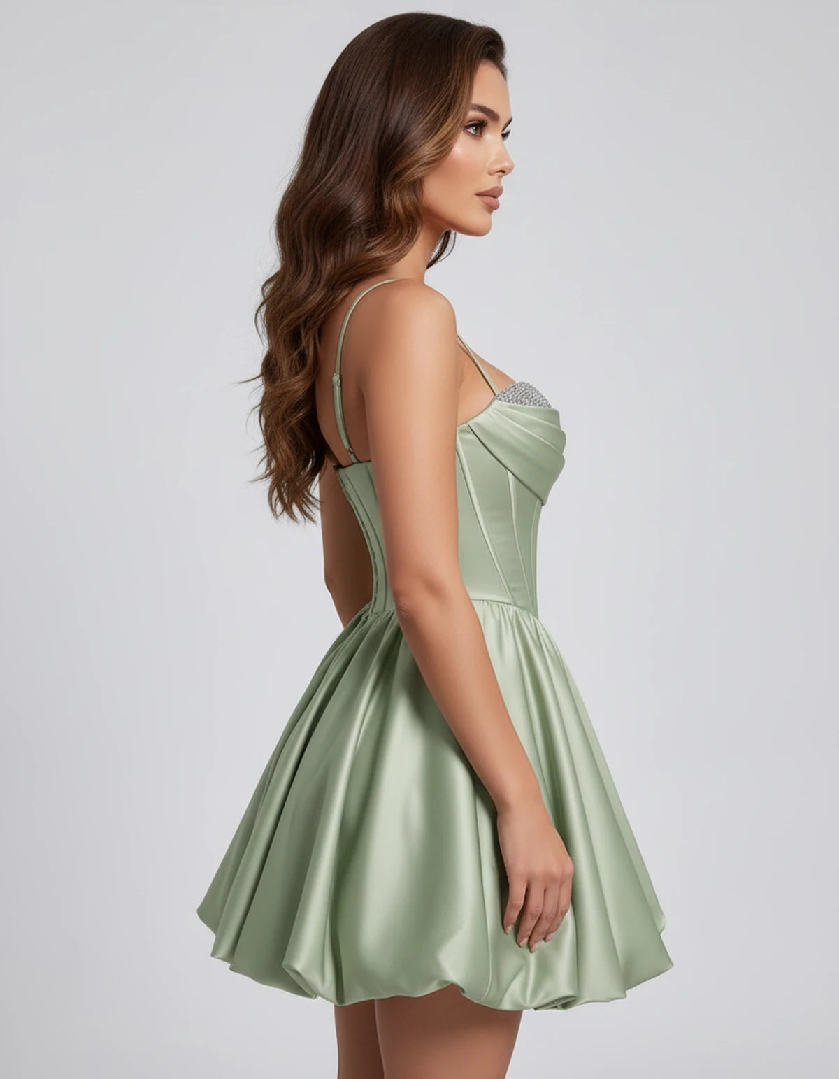 Messina Mini Dress — Sage Green | SKU: SD-03643-sagegreen-2,SD-03643-sagegreen-4,SD-03643-sagegreen-6,SD-03643-sagegreen-8,SD-03643-sagegreen-10,SD-03643-sagegreen-12,SD-03643-sagegreen-14,SD-03643-sagegreen-16,SD-03643-sagegreen-16W,SD-03643-sagegreen-18W,SD-03643-sagegreen-20W,SD-03643-sagegreen-22W