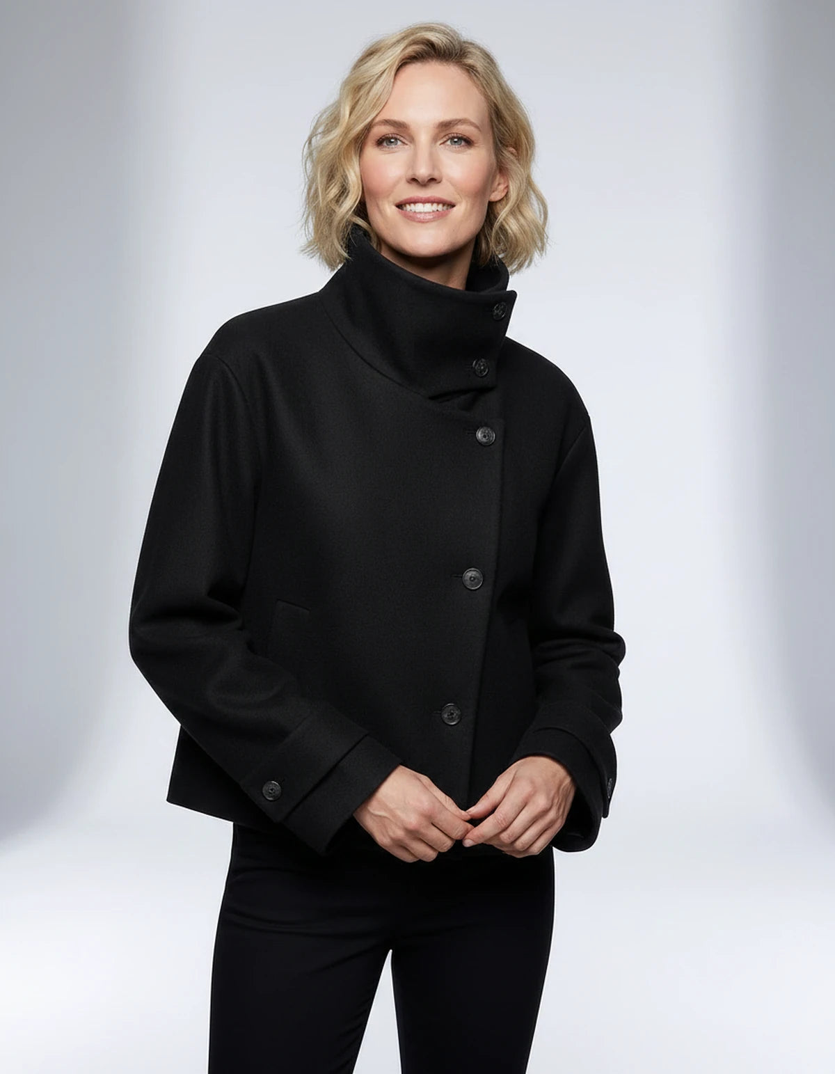 Mirabelle Coat — Black | SKU: SD-27400-black-XS,SD-27400-black-S,SD-27400-black-M,SD-27400-black-L