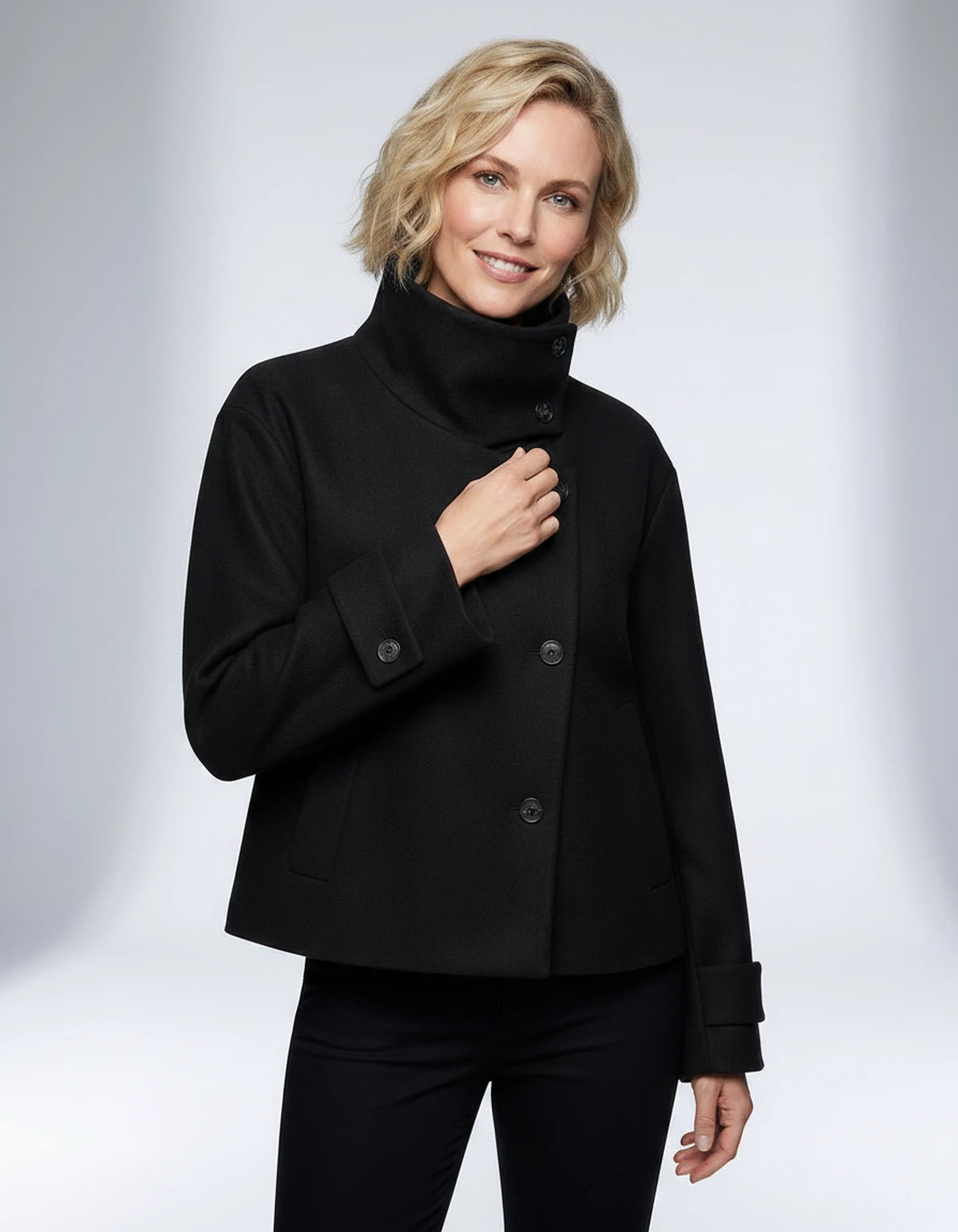 Mirabelle Coat — Black | SKU: SD-27400-black-XS,SD-27400-black-S,SD-27400-black-M,SD-27400-black-L