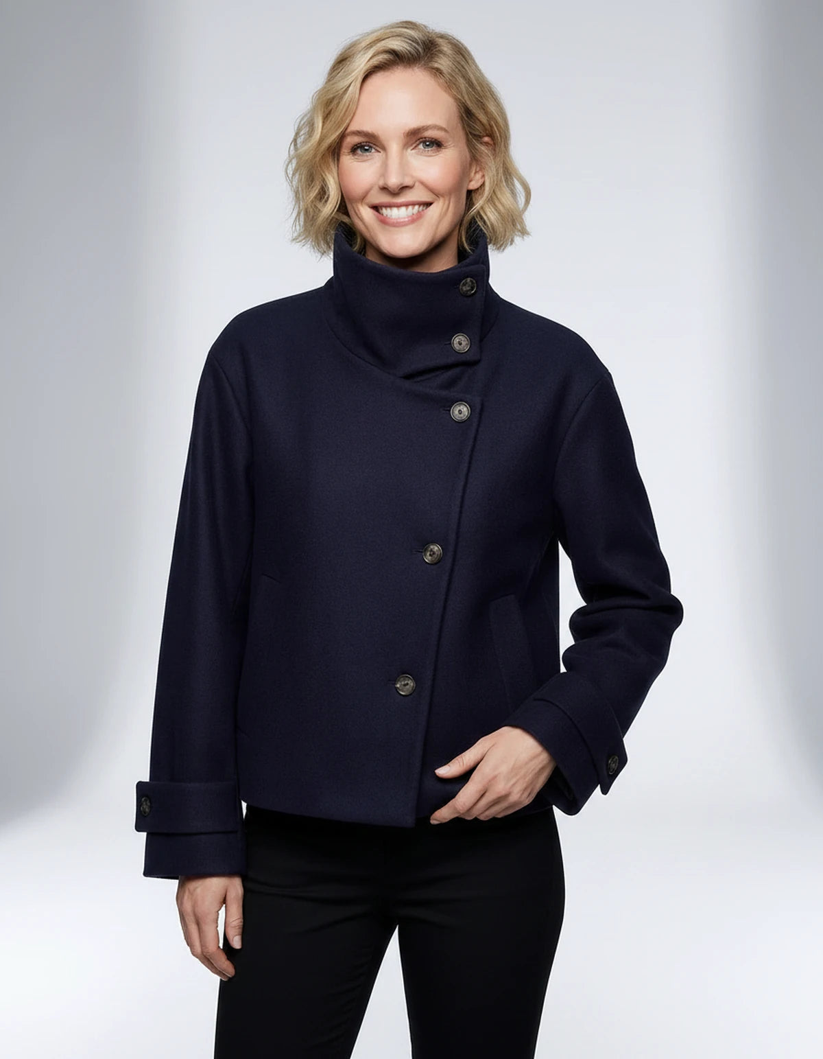 Mirabelle Coat — Blue | SKU: SD-27400-blue-XS,SD-27400-blue-S,SD-27400-blue-M,SD-27400-blue-L