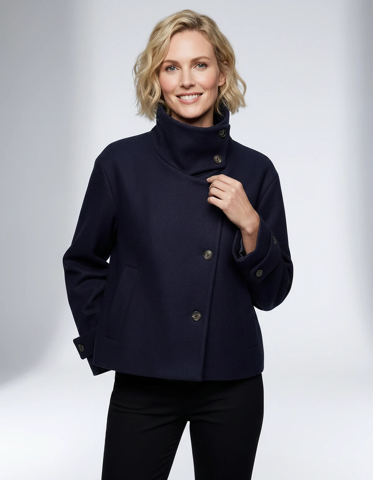 Mirabelle Coat — Blue | SKU: SD-27400-blue-XS,SD-27400-blue-S,SD-27400-blue-M,SD-27400-blue-L