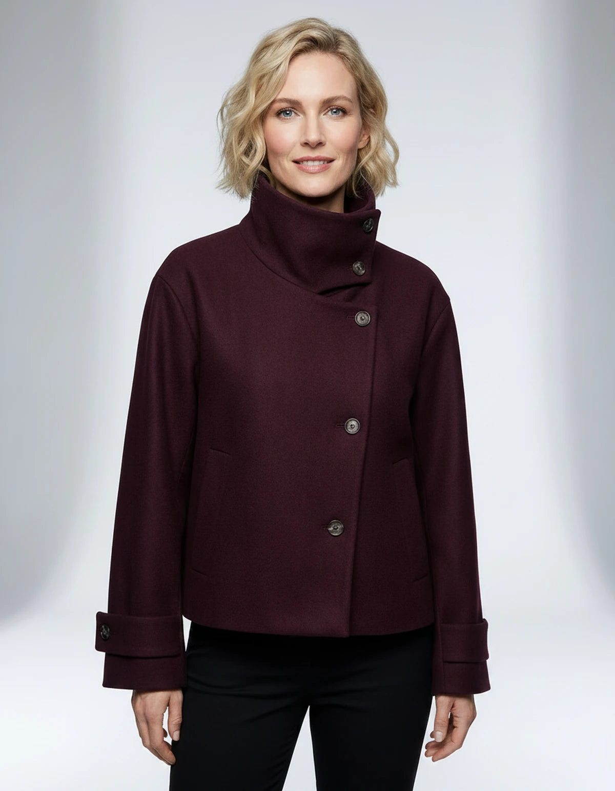 Mirabelle Coat — Burgundy | SKU: SD-27400-burgundy-XS,SD-27400-burgundy-S,SD-27400-burgundy-M,SD-27400-burgundy-L