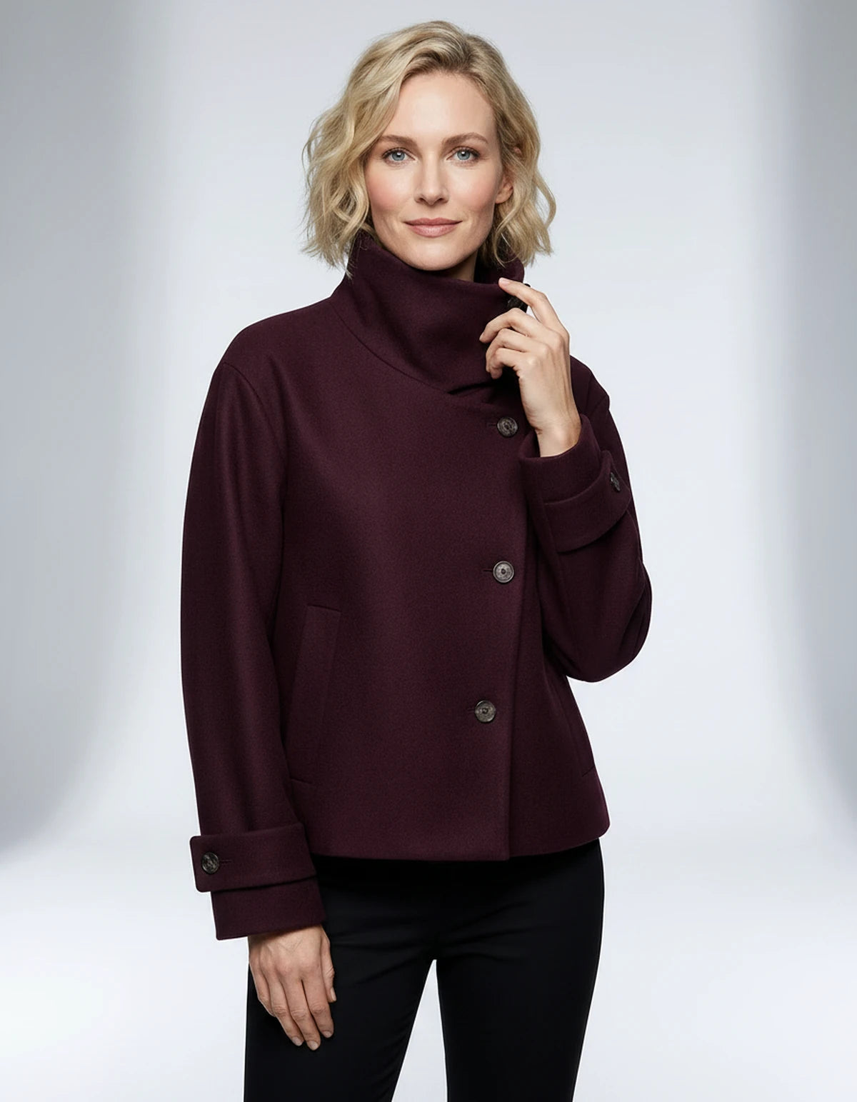 Mirabelle Coat — Burgundy | SKU: SD-27400-burgundy-XS,SD-27400-burgundy-S,SD-27400-burgundy-M,SD-27400-burgundy-L
