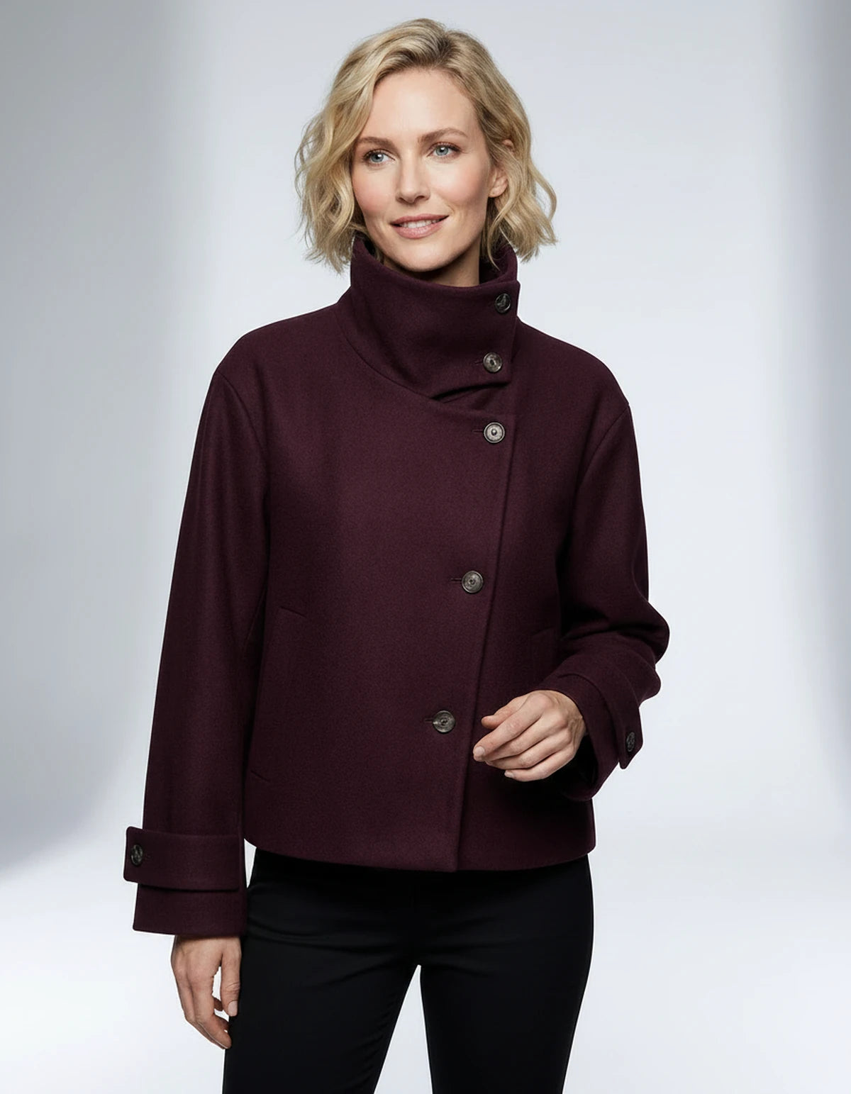 Mirabelle Coat — Burgundy | SKU: SD-27400-burgundy-XS,SD-27400-burgundy-S,SD-27400-burgundy-M,SD-27400-burgundy-L