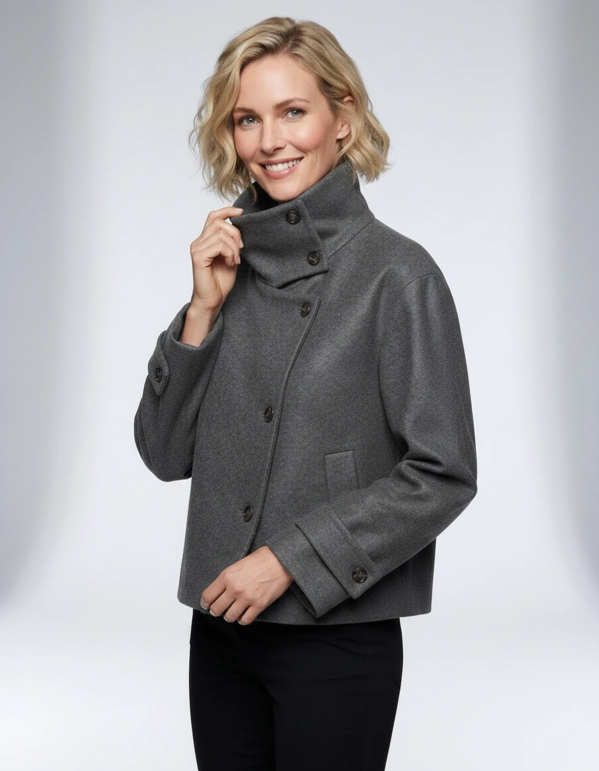 Mirabelle Coat — Gray | SKU: SD-27400-gray-XS,SD-27400-gray-S,SD-27400-gray-M,SD-27400-gray-L