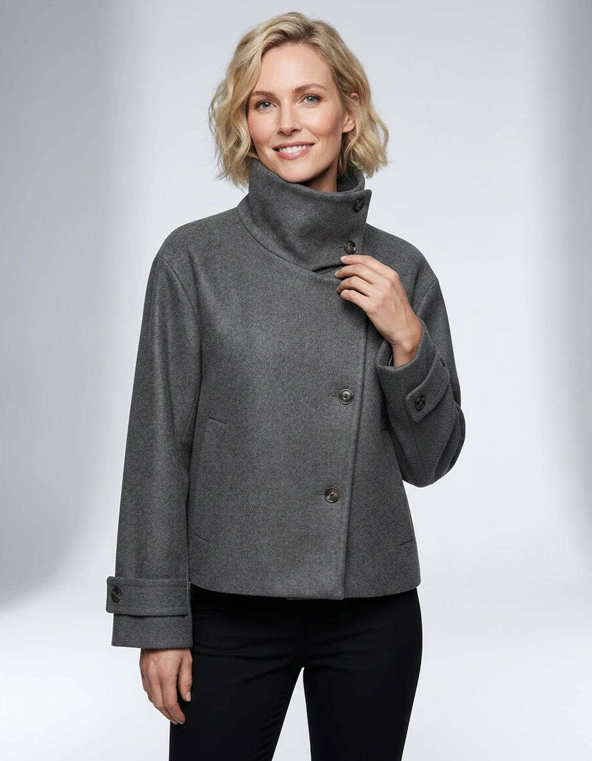 Mirabelle Coat — Gray | SKU: SD-27400-gray-XS,SD-27400-gray-S,SD-27400-gray-M,SD-27400-gray-L