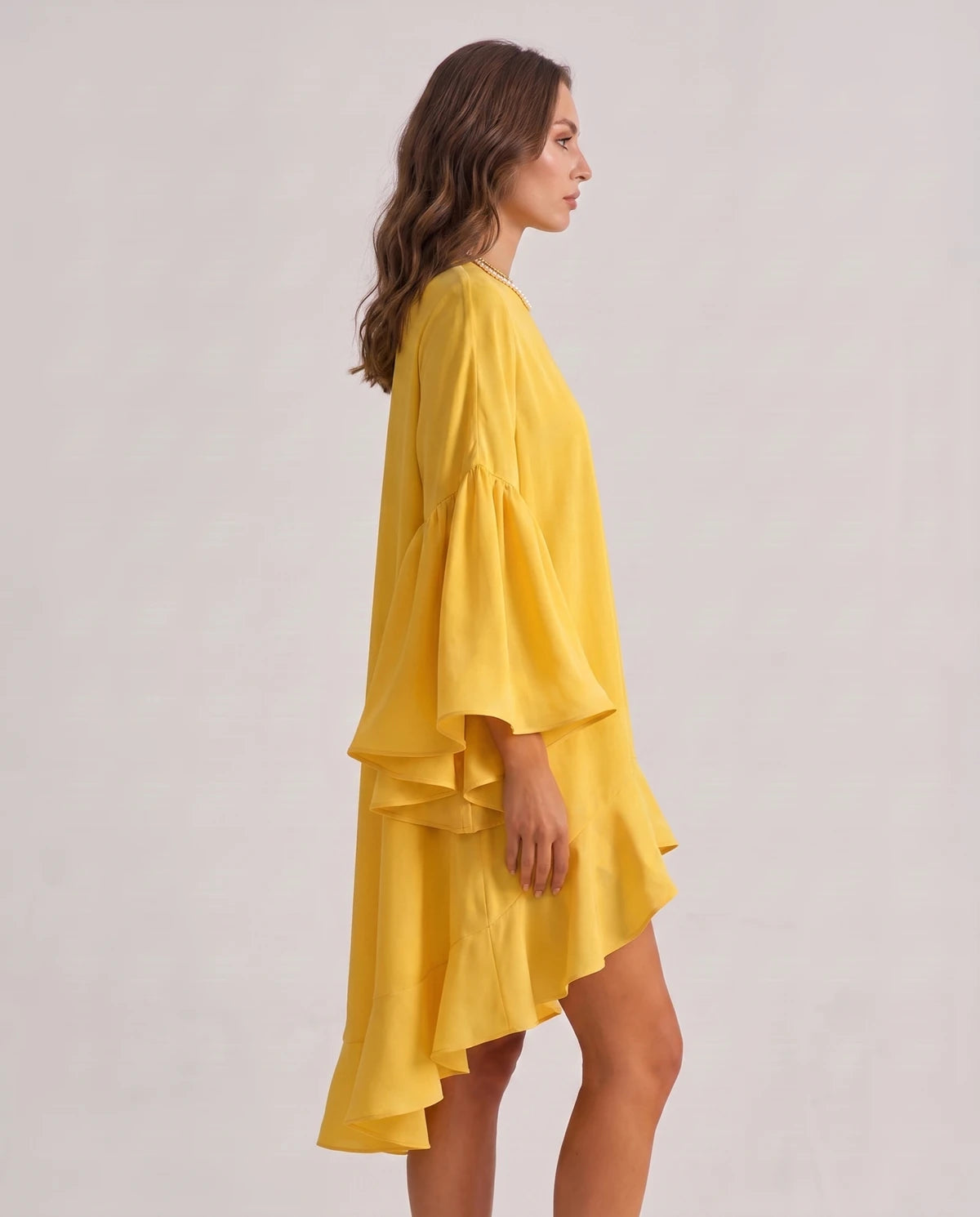 Mirielle Midi Dresses — Gold | SKU: SD-95642-gold-XS,SD-95642-gold-S,SD-95642-gold-M,SD-95642-gold-L,SD-95642-gold-XL,SD-95642-gold-2XL