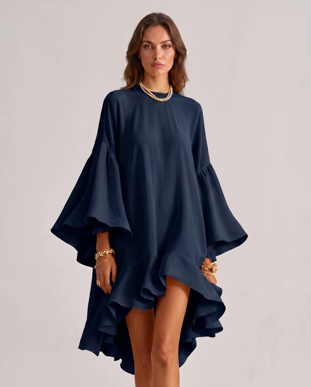 Mirielle Midi Dresses — Navy Blue | SKU: SD-95642-navyblue-XS,SD-95642-navyblue-S,SD-95642-navyblue-M,SD-95642-navyblue-L,SD-95642-navyblue-XL,SD-95642-navyblue-2XL