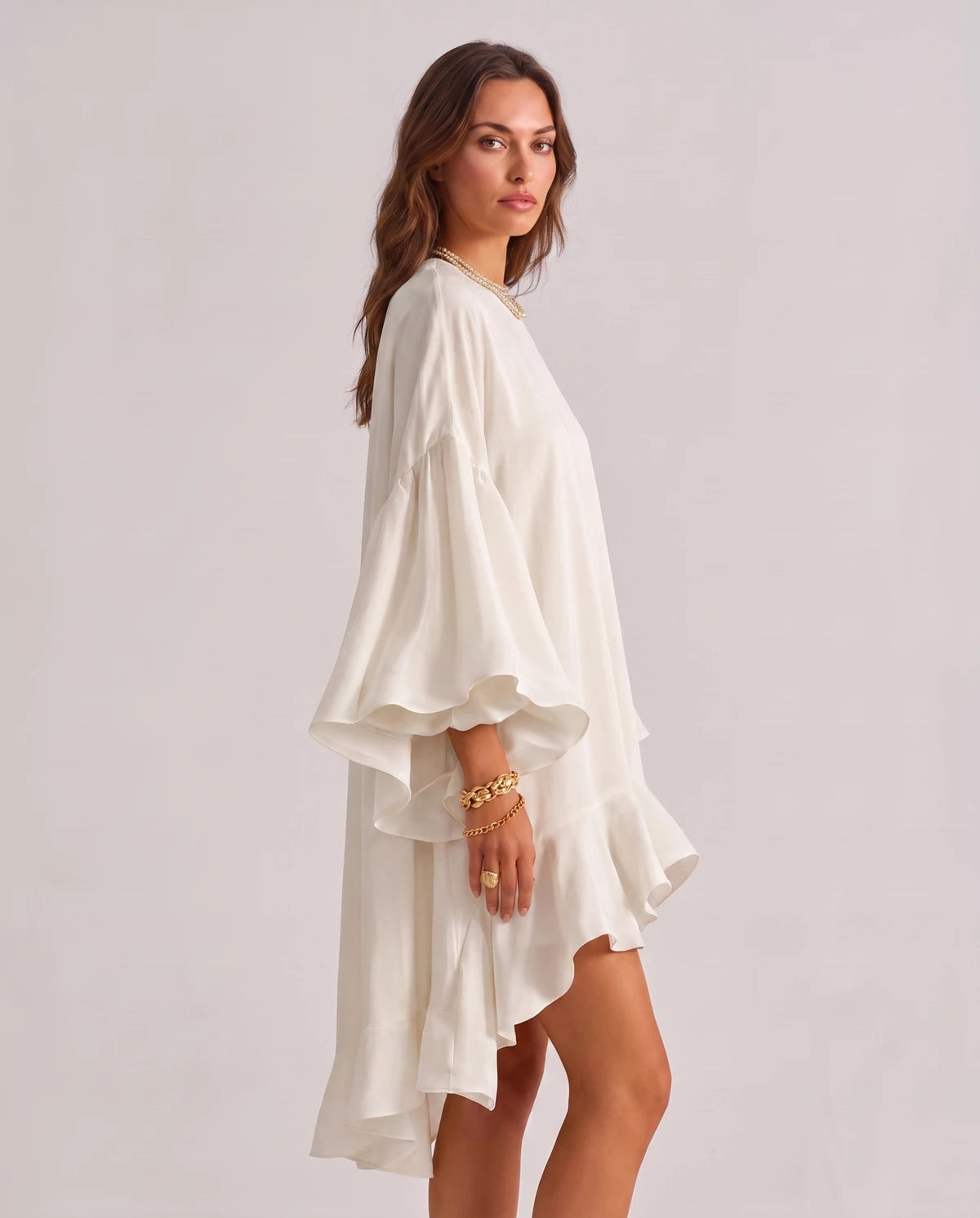 Mirielle Midi Dresses — White | SKU: SD-95642-white-XS,SD-95642-white-S,SD-95642-white-M,SD-95642-white-L,SD-95642-white-XL,SD-95642-white-2XL