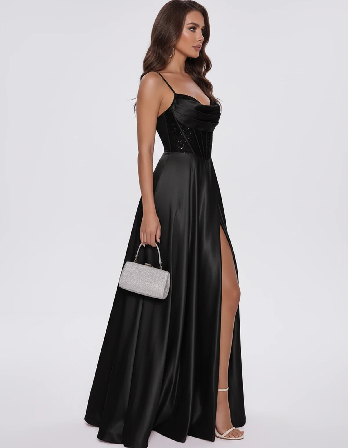 Modena Maxi Dress — Black | SKU: SD-17487-black-2,SD-17487-black-4,SD-17487-black-6,SD-17487-black-8,SD-17487-black-10,SD-17487-black-12,SD-17487-black-14,SD-17487-black-16,SD-17487-black-16W,SD-17487-black-18W,SD-17487-black-20W,SD-17487-black-22W