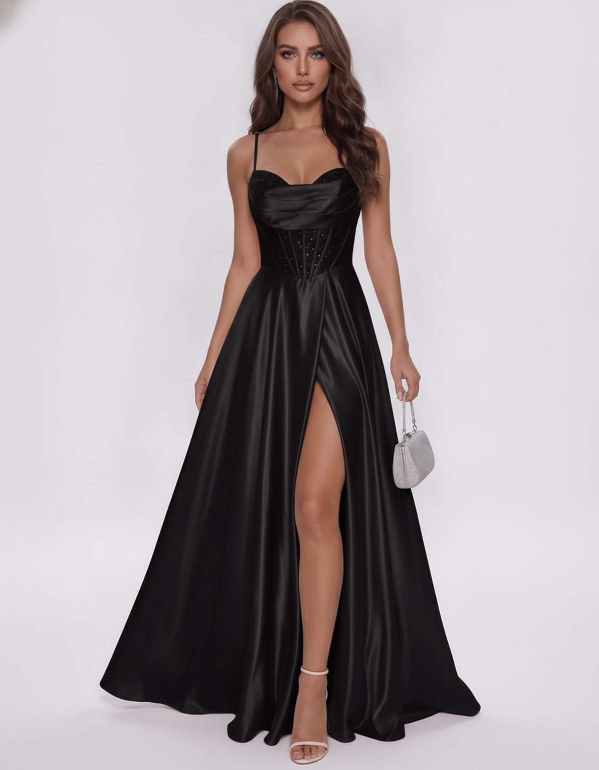 Modena Maxi Dress — Black | SKU: SD-17487-black-2,SD-17487-black-4,SD-17487-black-6,SD-17487-black-8,SD-17487-black-10,SD-17487-black-12,SD-17487-black-14,SD-17487-black-16,SD-17487-black-16W,SD-17487-black-18W,SD-17487-black-20W,SD-17487-black-22W