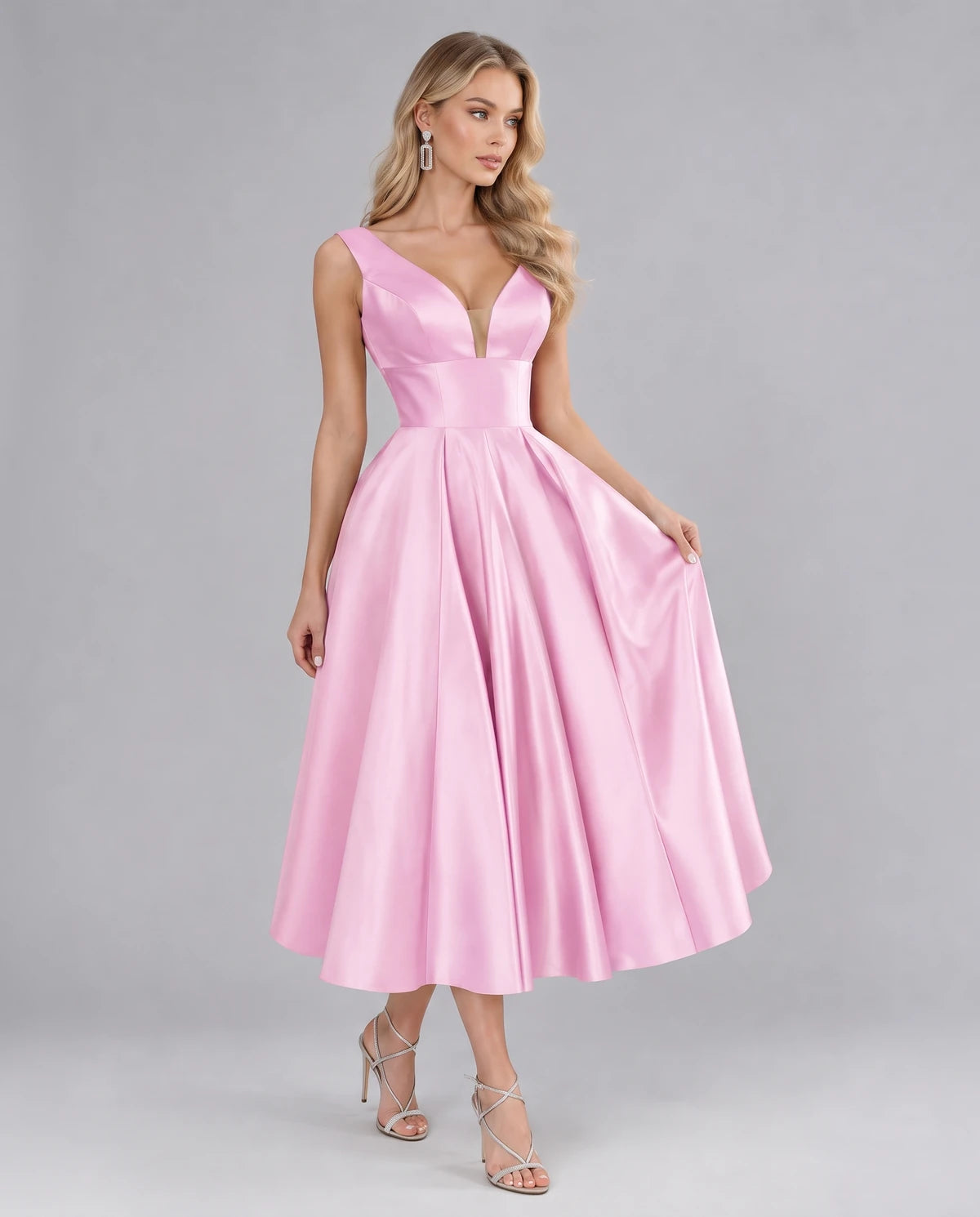 Montaigne Midi Dresses — Pink