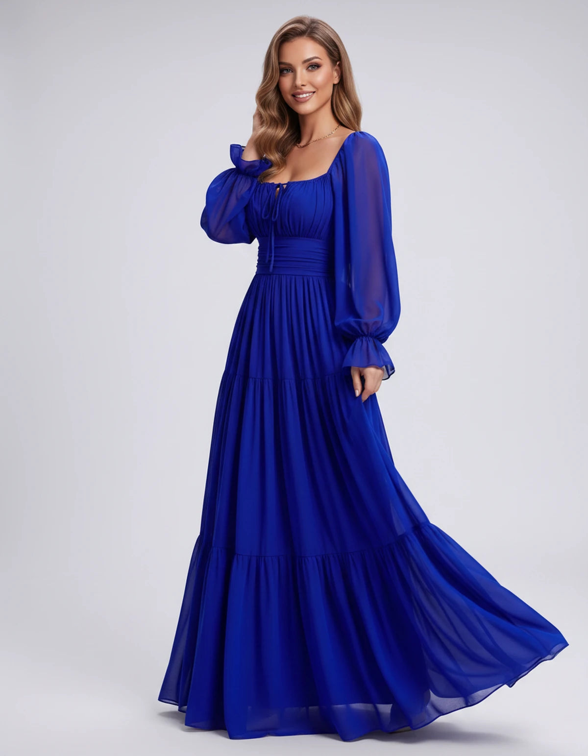 Morvenna Maxi Dress — Blue | SKU: SD-97018-blue-XS,SD-97018-blue-S,SD-97018-blue-M,SD-97018-blue-L,SD-97018-blue-XL,SD-97018-blue-2XL
