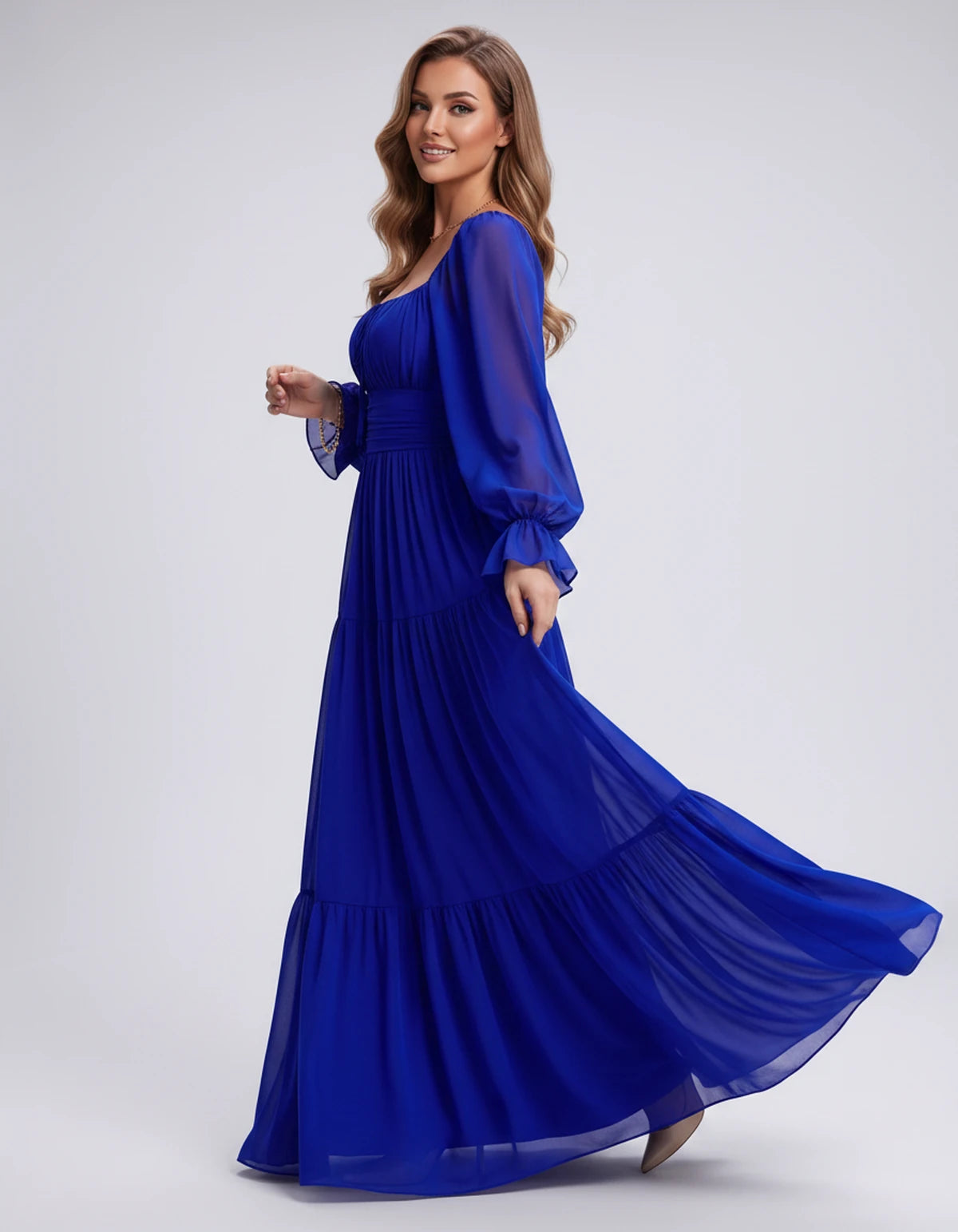 Morvenna Maxi Dress — Blue | SKU: SD-97018-blue-XS,SD-97018-blue-S,SD-97018-blue-M,SD-97018-blue-L,SD-97018-blue-XL,SD-97018-blue-2XL