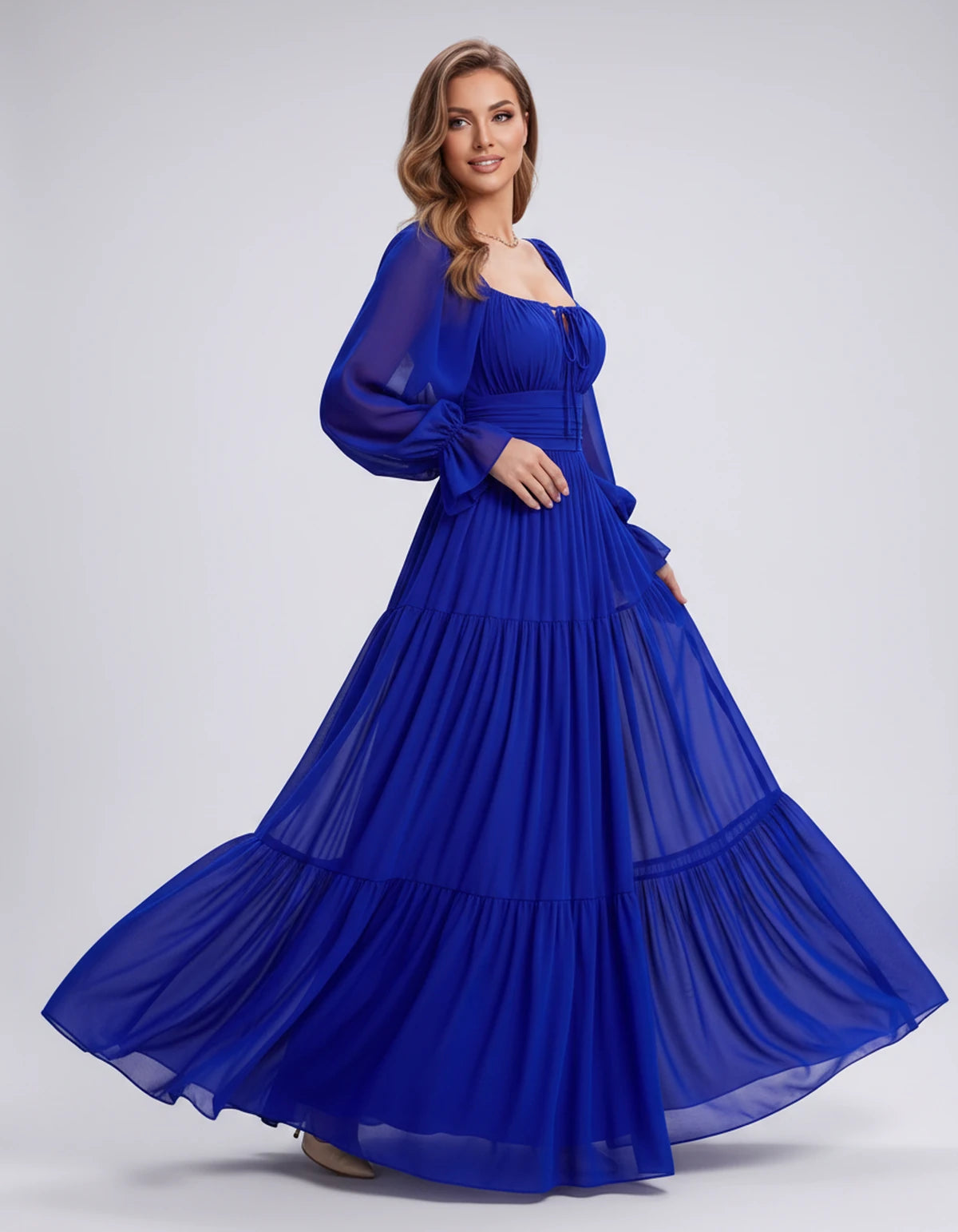 Morvenna Maxi Dress — Blue | SKU: SD-97018-blue-XS,SD-97018-blue-S,SD-97018-blue-M,SD-97018-blue-L,SD-97018-blue-XL,SD-97018-blue-2XL
