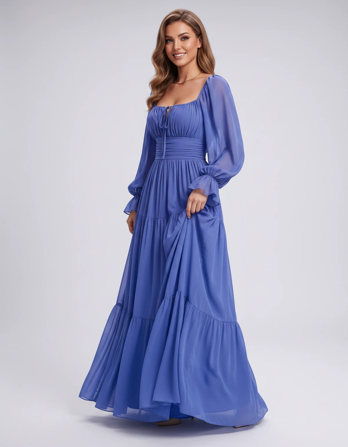 Morvenna Maxi Dress — Sky Blue | SKU: SD-97018-skyblue-XS,SD-97018-skyblue-S,SD-97018-skyblue-M,SD-97018-skyblue-L,SD-97018-skyblue-XL,SD-97018-skyblue-2XL