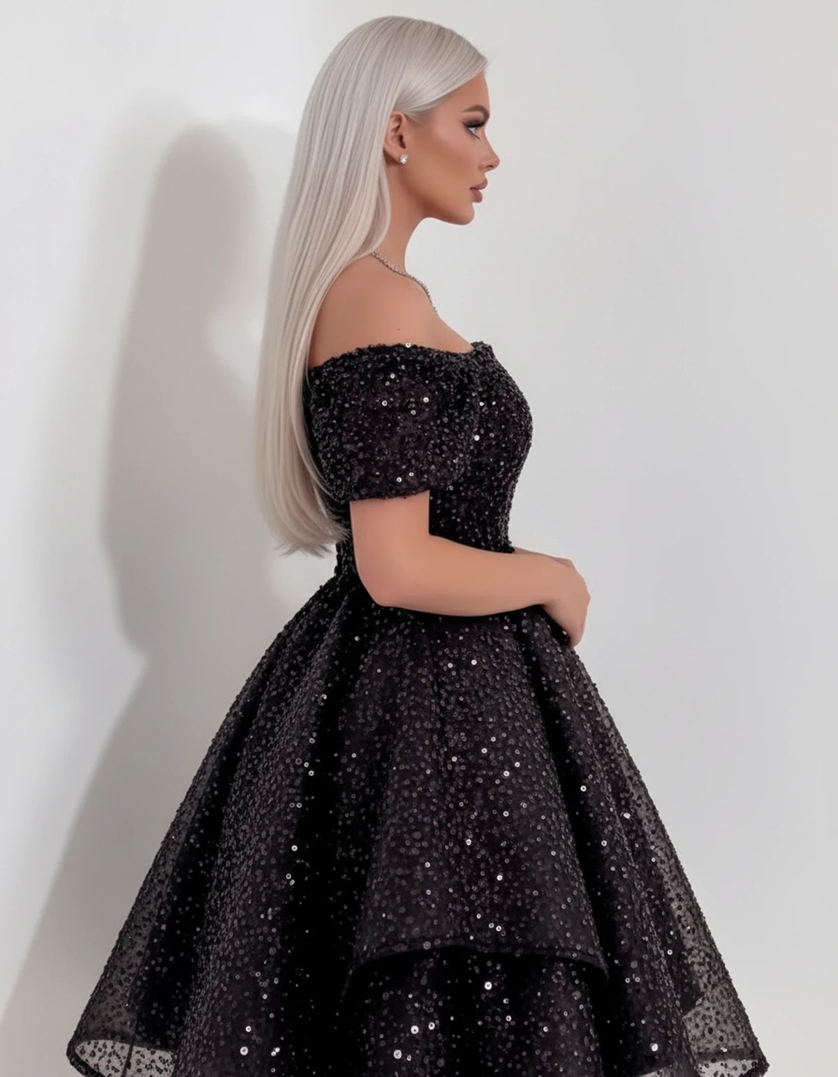 Nacrelle Mini Dress — Black | SKU: SD-11108-black-2,SD-11108-black-4,SD-11108-black-6,SD-11108-black-8,SD-11108-black-10,SD-11108-black-12,SD-11108-black-14,SD-11108-black-16,SD-11108-black-16W,SD-11108-black-18W,SD-11108-black-20W,SD-11108-black-22W