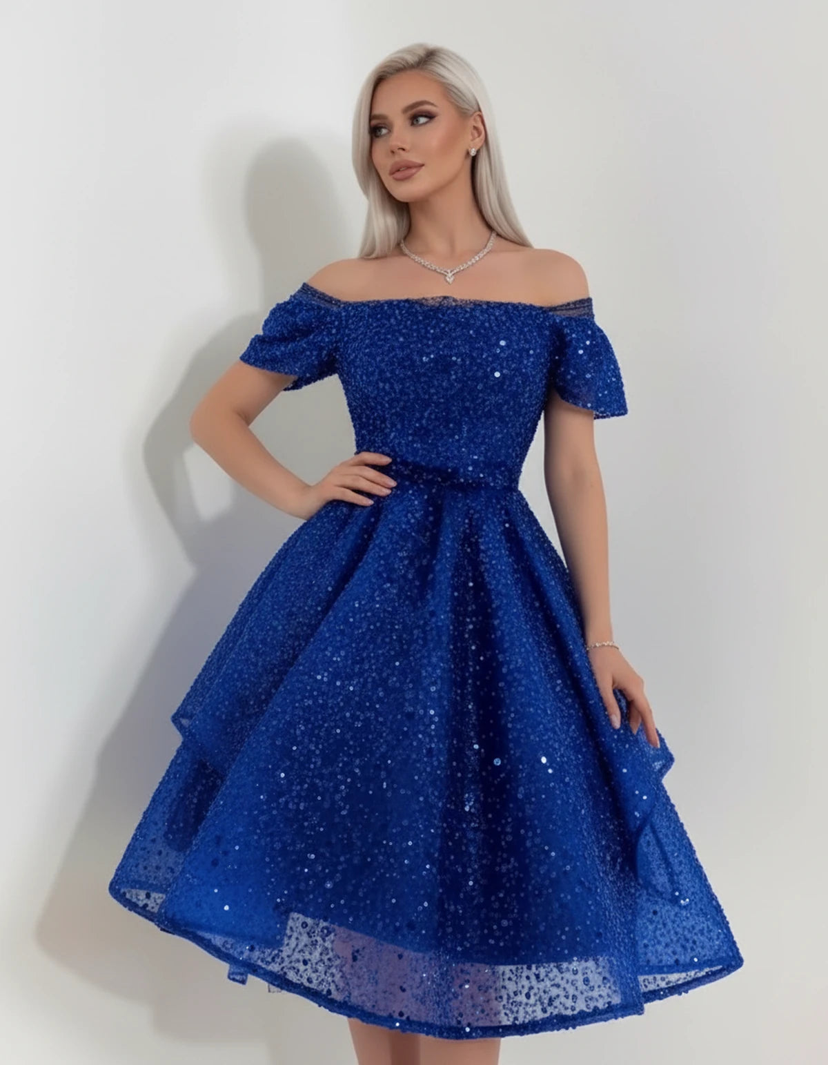 Nacrelle Mini Dress — Blue | SKU: SD-11108-blue-2,SD-11108-blue-4,SD-11108-blue-6,SD-11108-blue-8,SD-11108-blue-10,SD-11108-blue-12,SD-11108-blue-14,SD-11108-blue-16,SD-11108-blue-16W,SD-11108-blue-18W,SD-11108-blue-20W,SD-11108-blue-22W