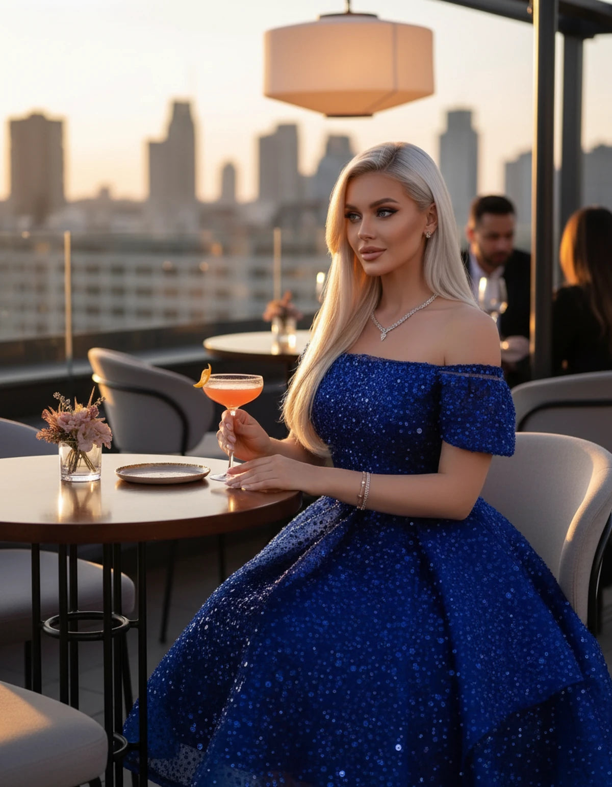 Nacrelle Mini Dress — Blue | SKU: SD-11108-blue-2,SD-11108-blue-4,SD-11108-blue-6,SD-11108-blue-8,SD-11108-blue-10,SD-11108-blue-12,SD-11108-blue-14,SD-11108-blue-16,SD-11108-blue-16W,SD-11108-blue-18W,SD-11108-blue-20W,SD-11108-blue-22W