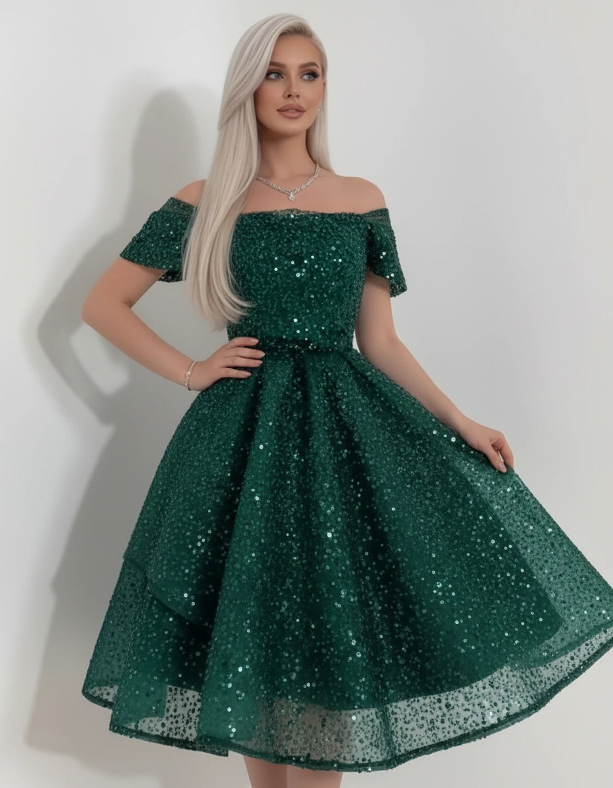 Nacrelle Mini Dress — Green | SKU: SD-11108-green-2,SD-11108-green-4,SD-11108-green-6,SD-11108-green-8,SD-11108-green-10,SD-11108-green-12,SD-11108-green-14,SD-11108-green-16,SD-11108-green-16W,SD-11108-green-18W,SD-11108-green-20W,SD-11108-green-22W