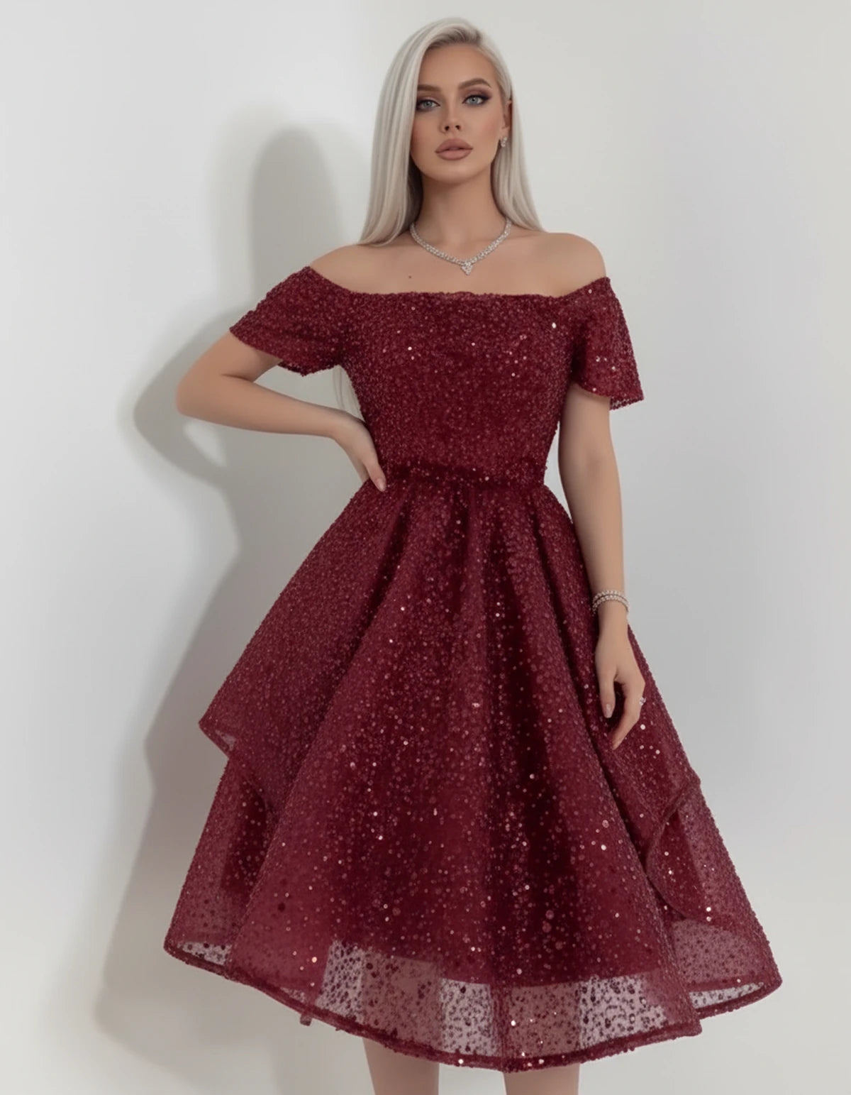 Nacrelle Mini Dress — Red | SKU: SD-11108-red-2,SD-11108-red-4,SD-11108-red-6,SD-11108-red-8,SD-11108-red-10,SD-11108-red-12,SD-11108-red-14,SD-11108-red-16,SD-11108-red-16W,SD-11108-red-18W,SD-11108-red-20W,SD-11108-red-22W